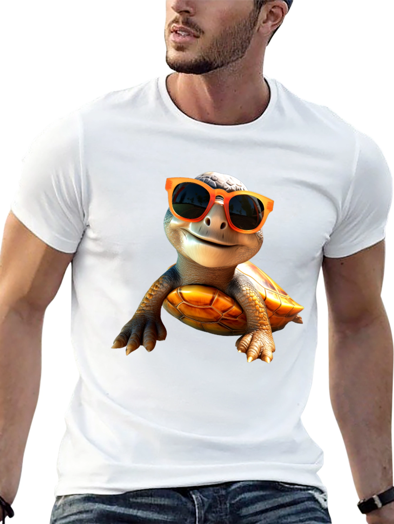 Cool Turtle Graphic Tee - Black Cotton Shirt