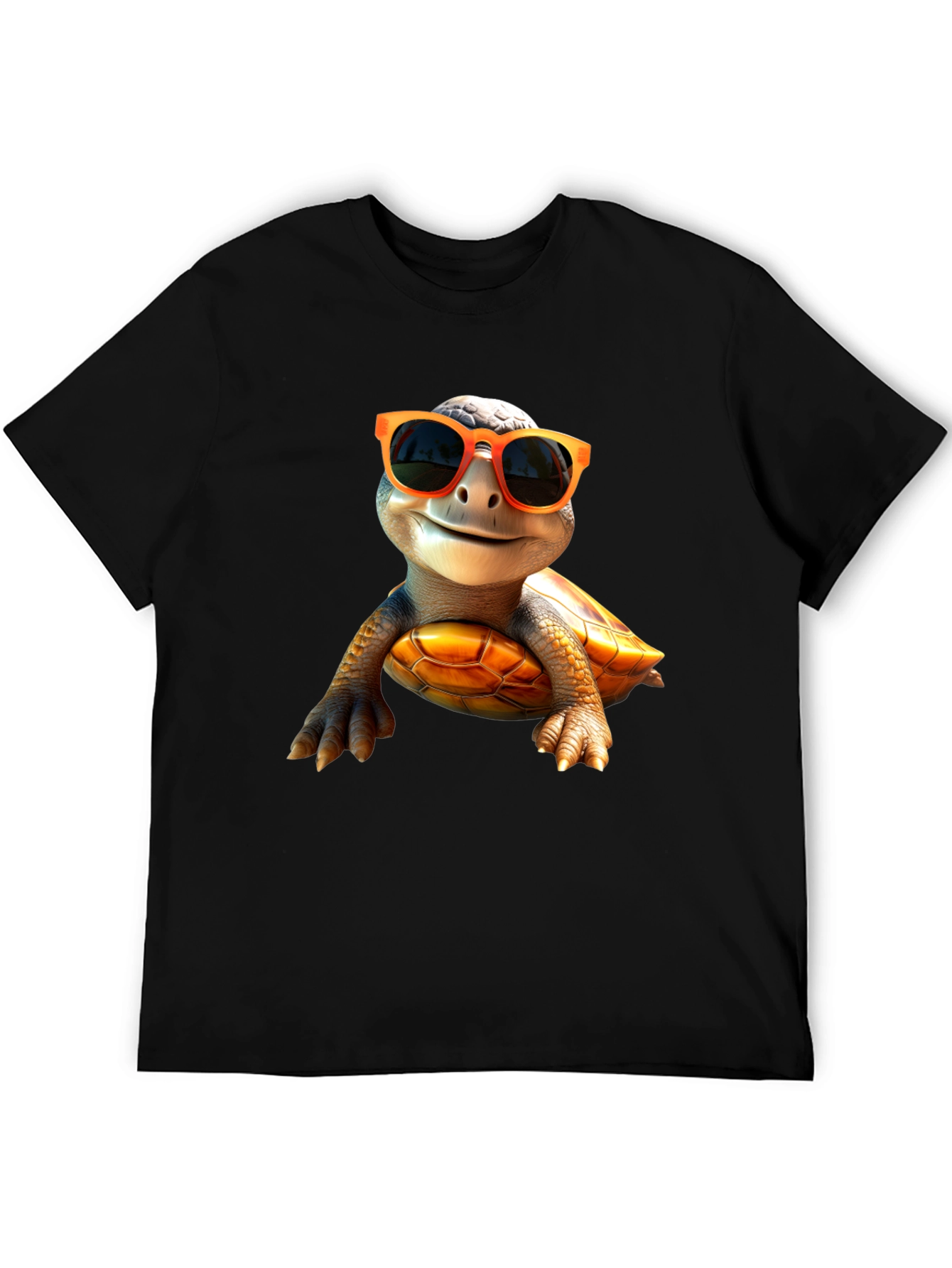 Cool Turtle Graphic Tee - Black Cotton Shirt