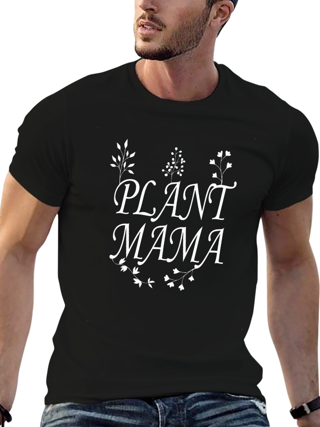 Plant Mama Graphic Tee - Black Cotton Blend Shirt