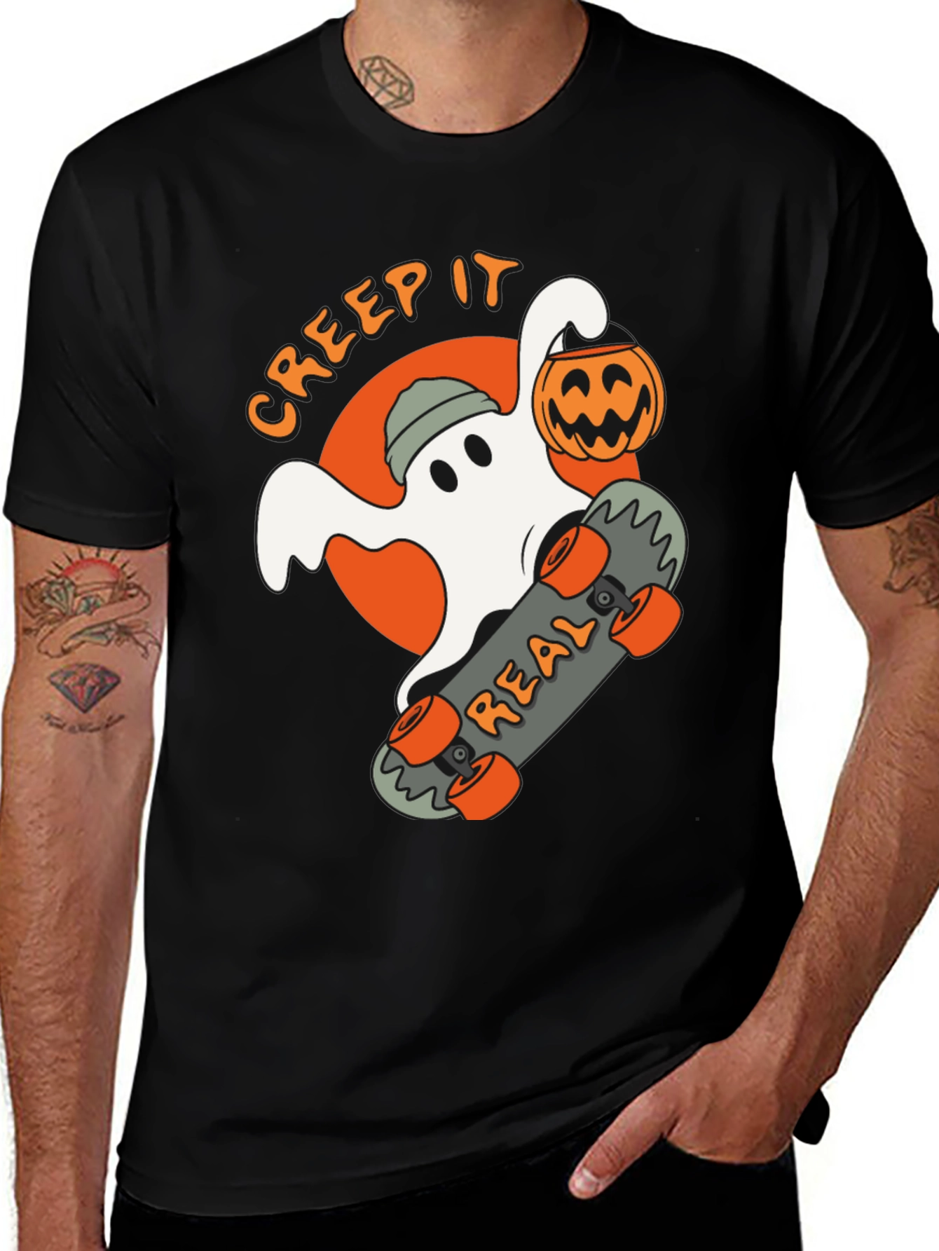 Creep It Real Ghost Skateboard T-Shirt