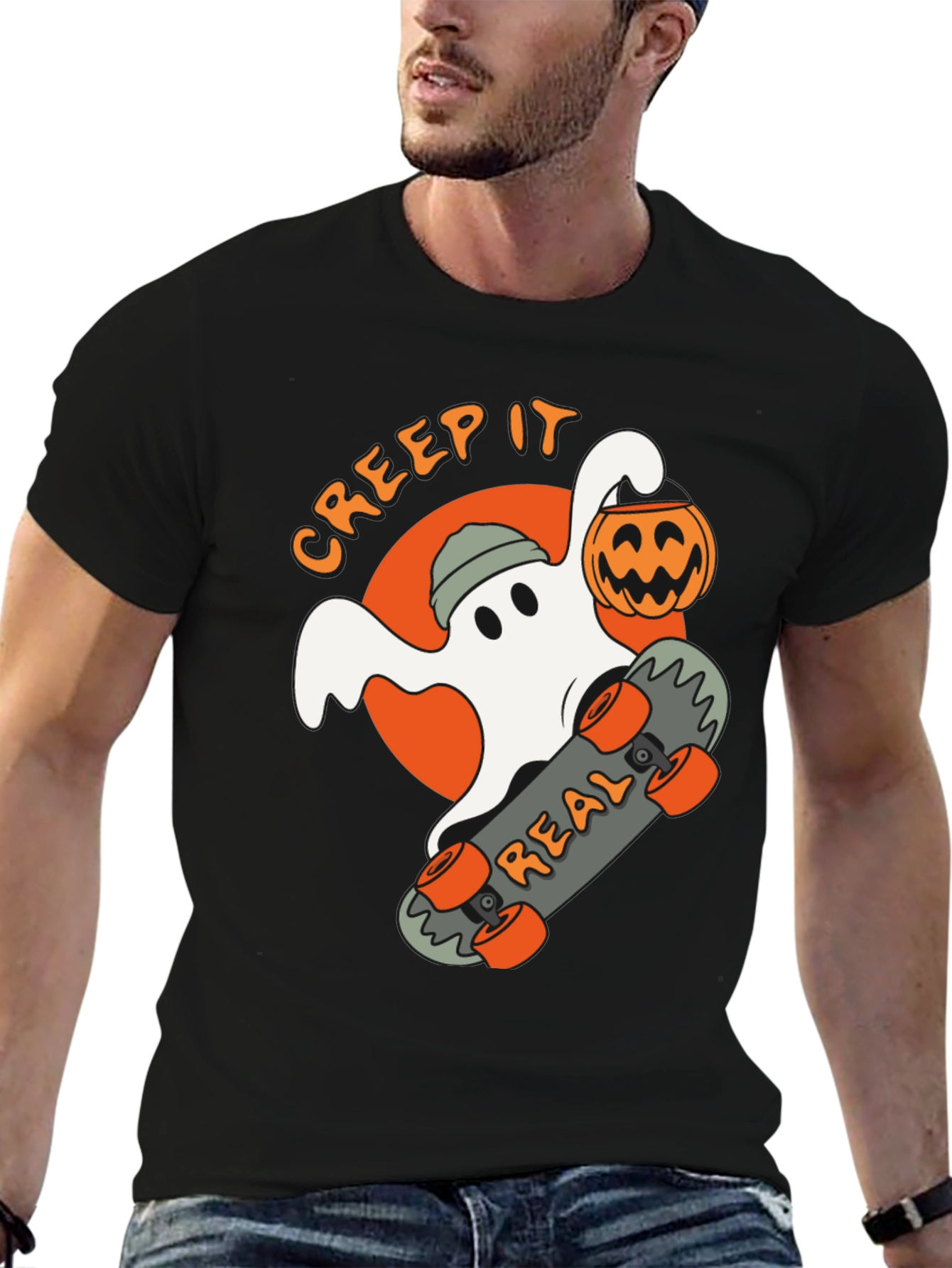 Creep It Real Ghost Skateboard T-Shirt