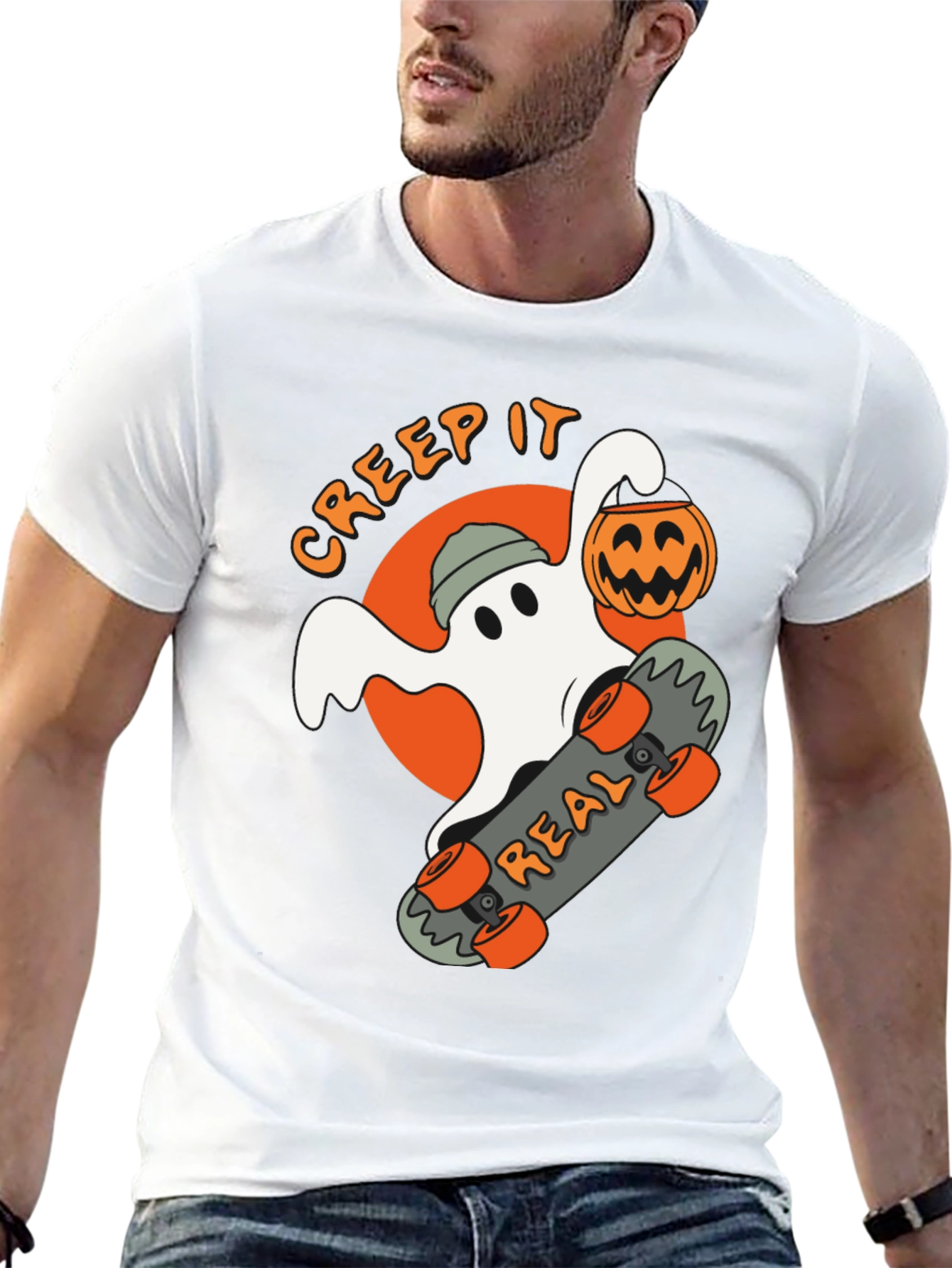 Creep It Real Ghost Skateboard T-Shirt