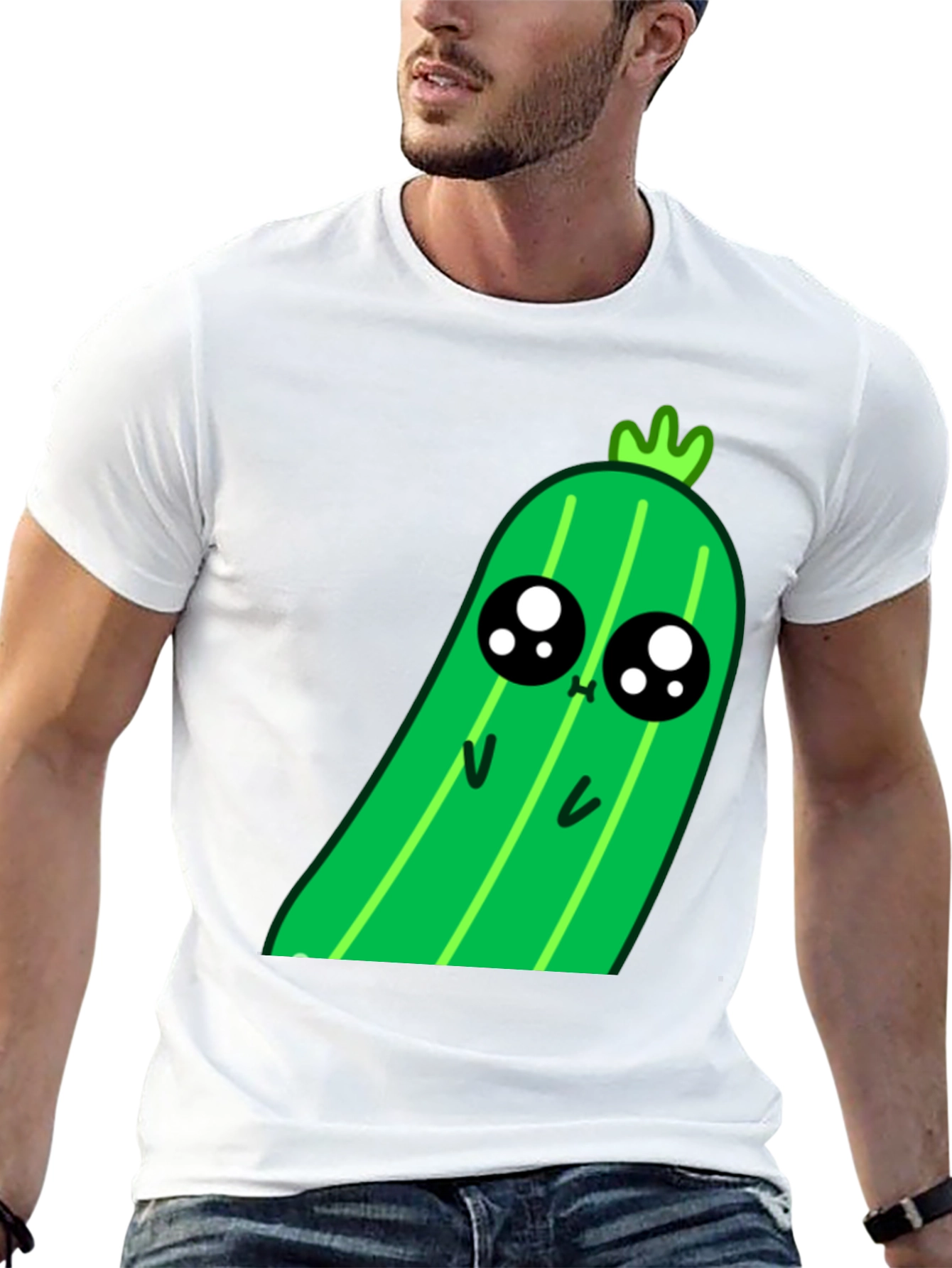 Kawaii Pickle Graphic Tee - Cute Food Shirt