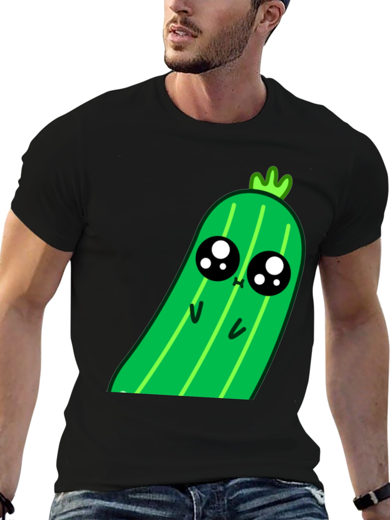 Kawaii Pickle Graphic Tee - Cute Food Shirt