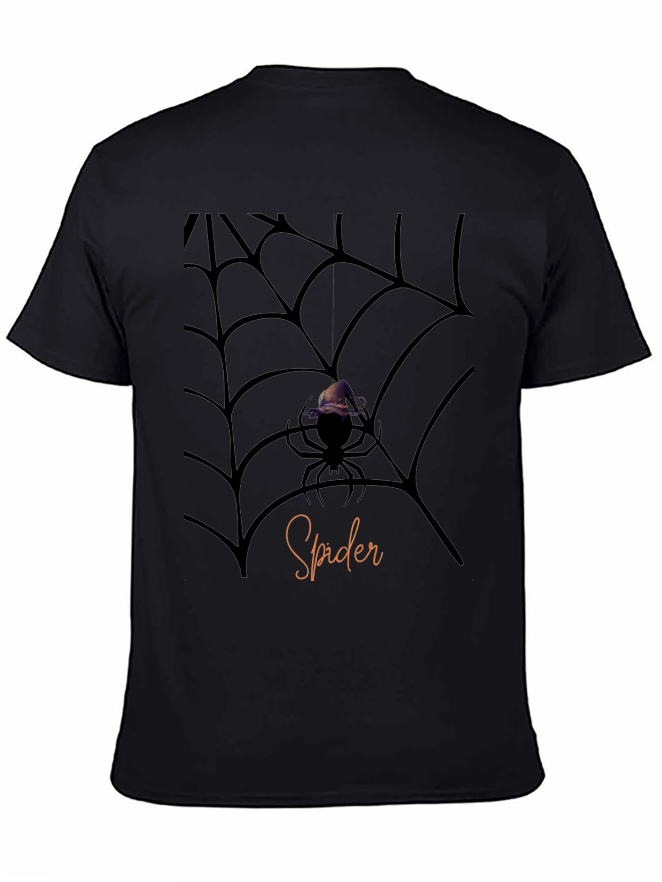 Halloween Spider Web Graphic Tee - Mens Black T-Shirt