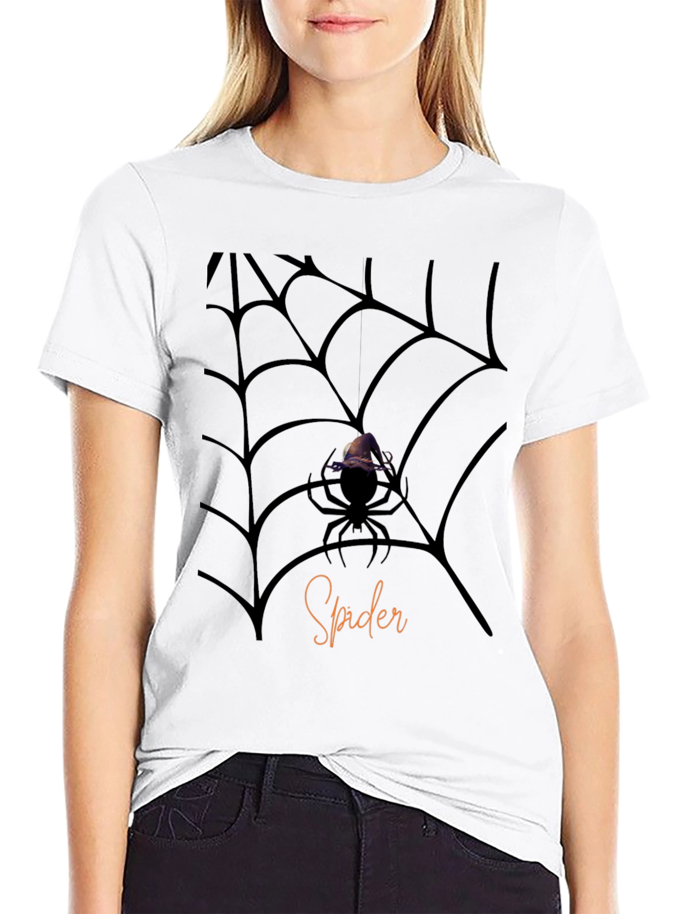 Halloween Spider Web Graphic Tee - Mens Black T-Shirt