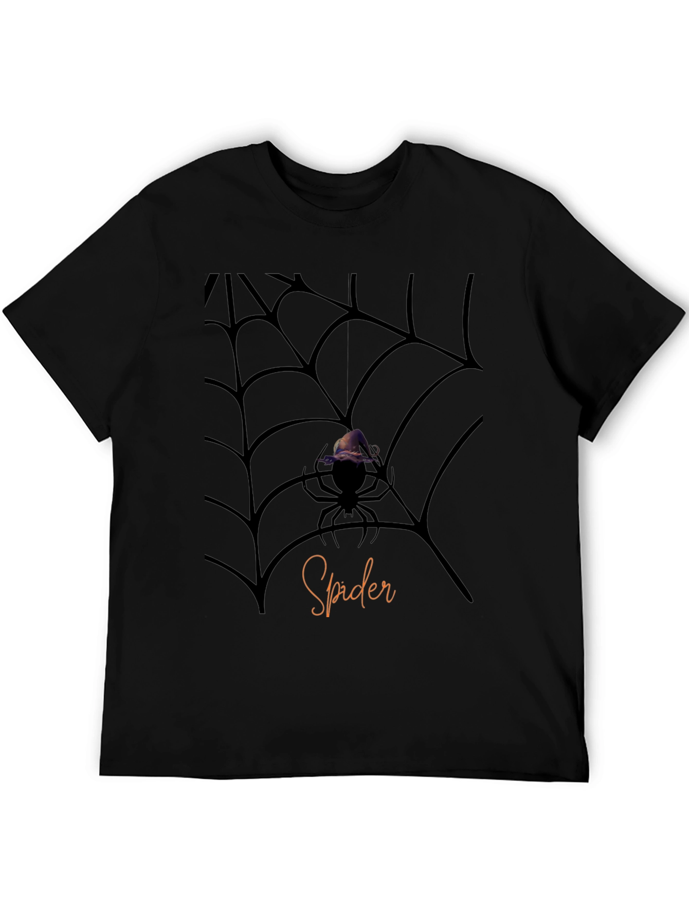 Halloween Spider Web Graphic Tee - Mens Black T-Shirt