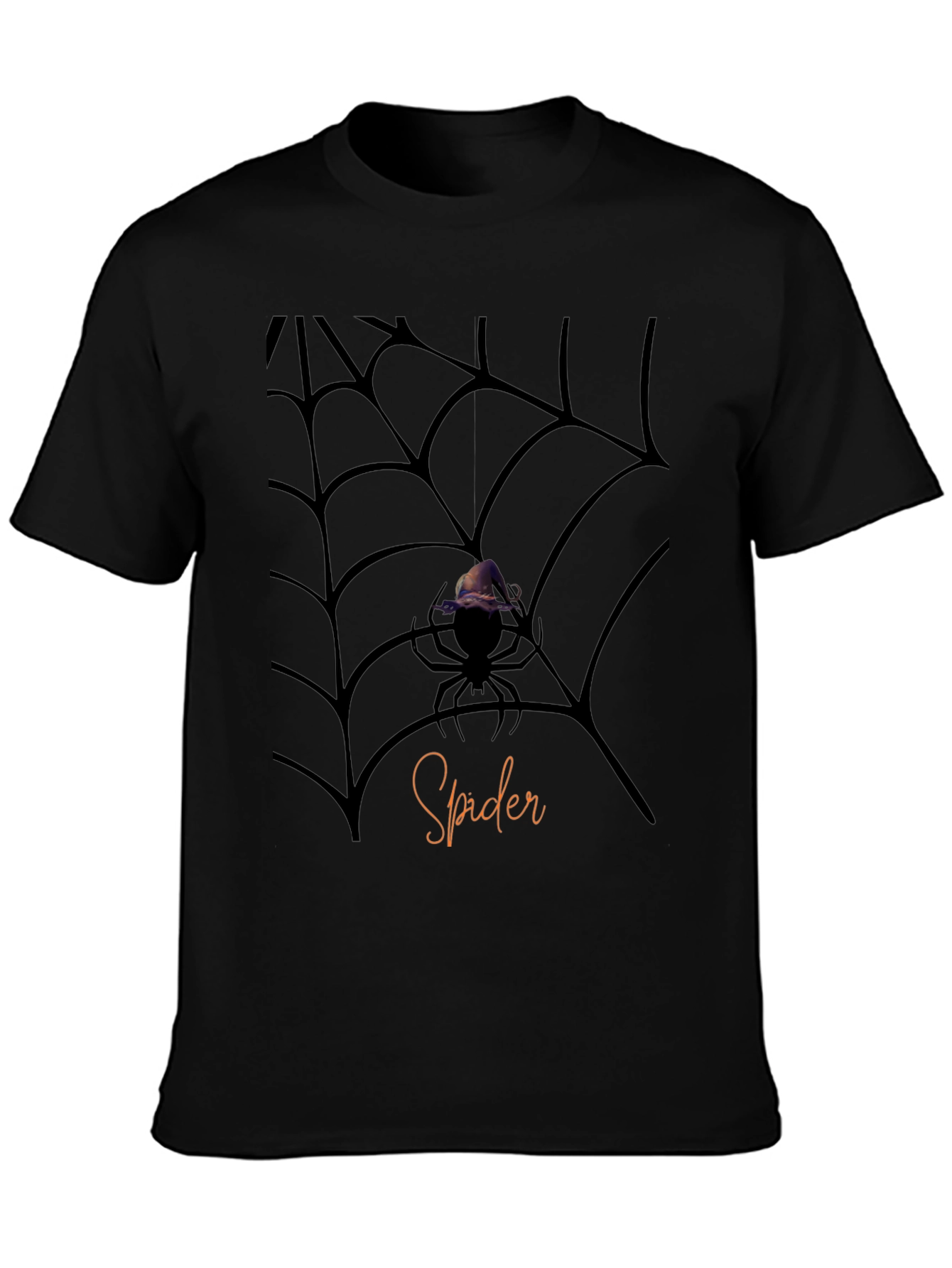 Halloween Spider Web Graphic Tee - Mens Black T-Shirt