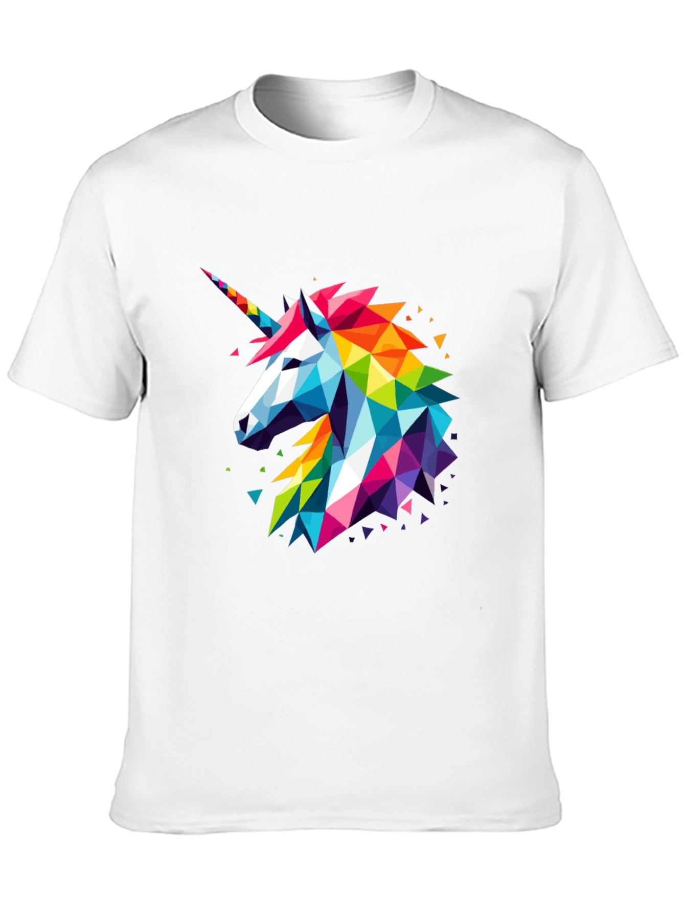 Geometric Unicorn Graphic Black T-Shirt
