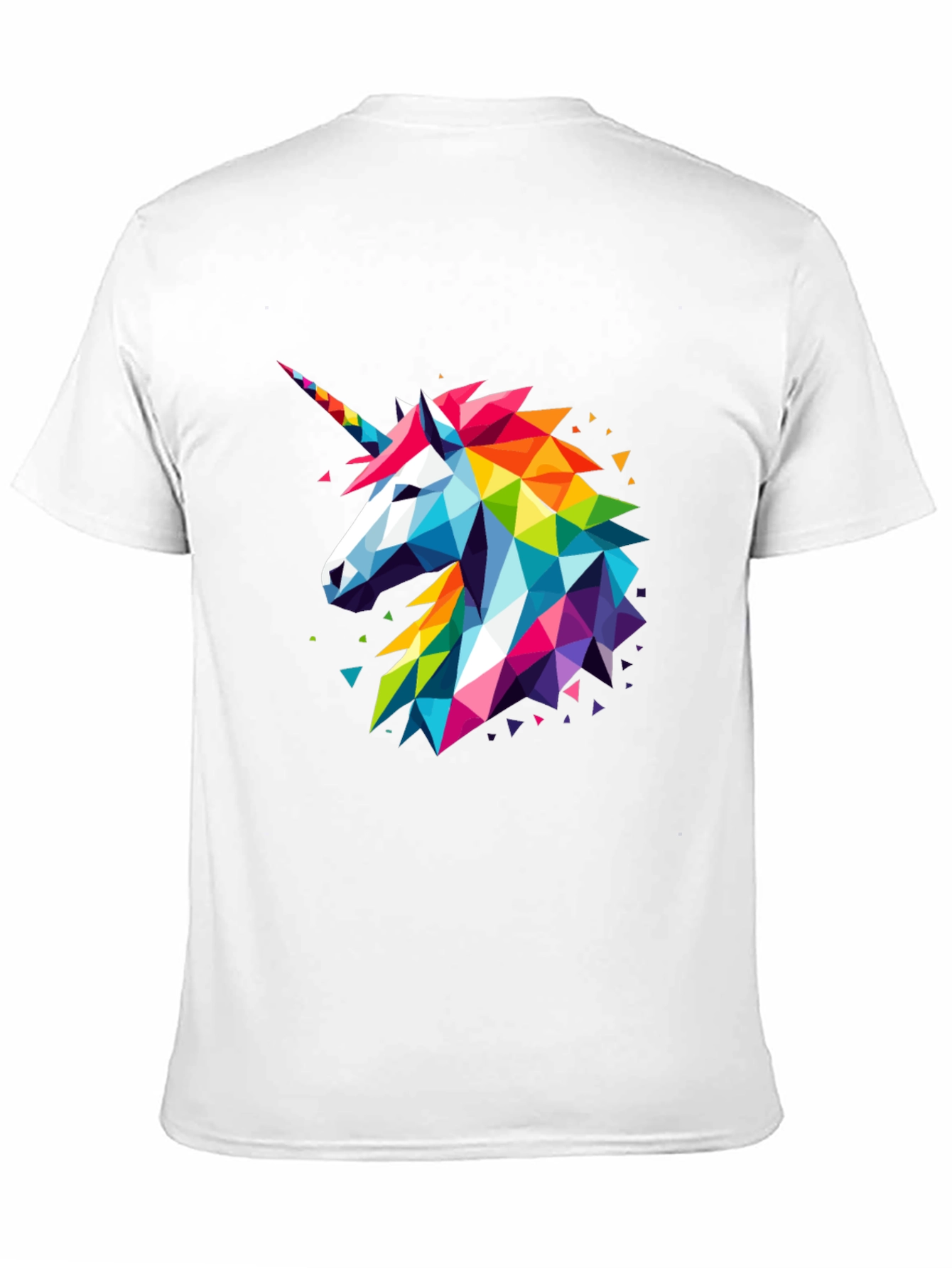 Geometric Unicorn Graphic Black T-Shirt