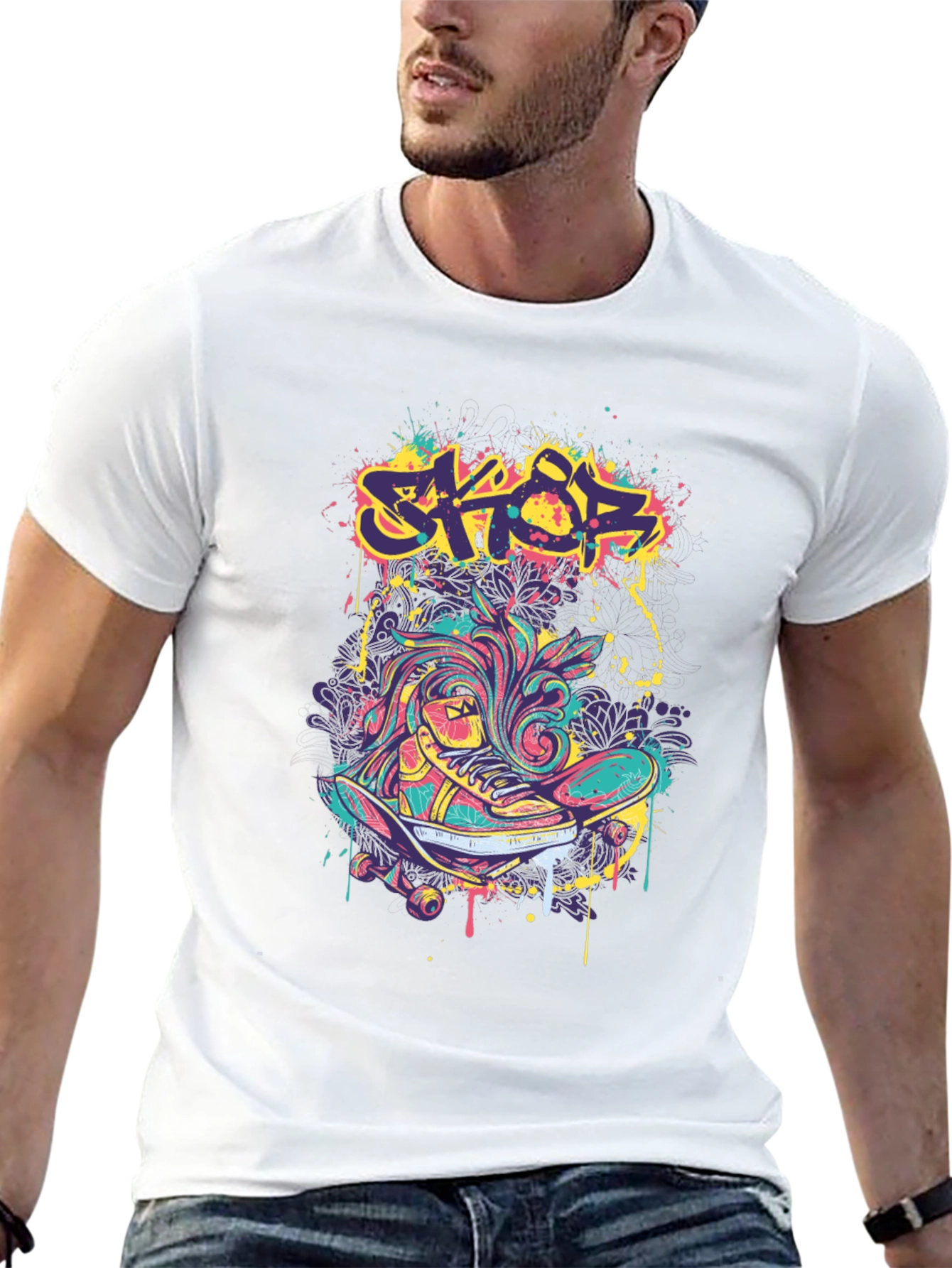 Skateboarding Graphic T-Shirt - Street Style Tee