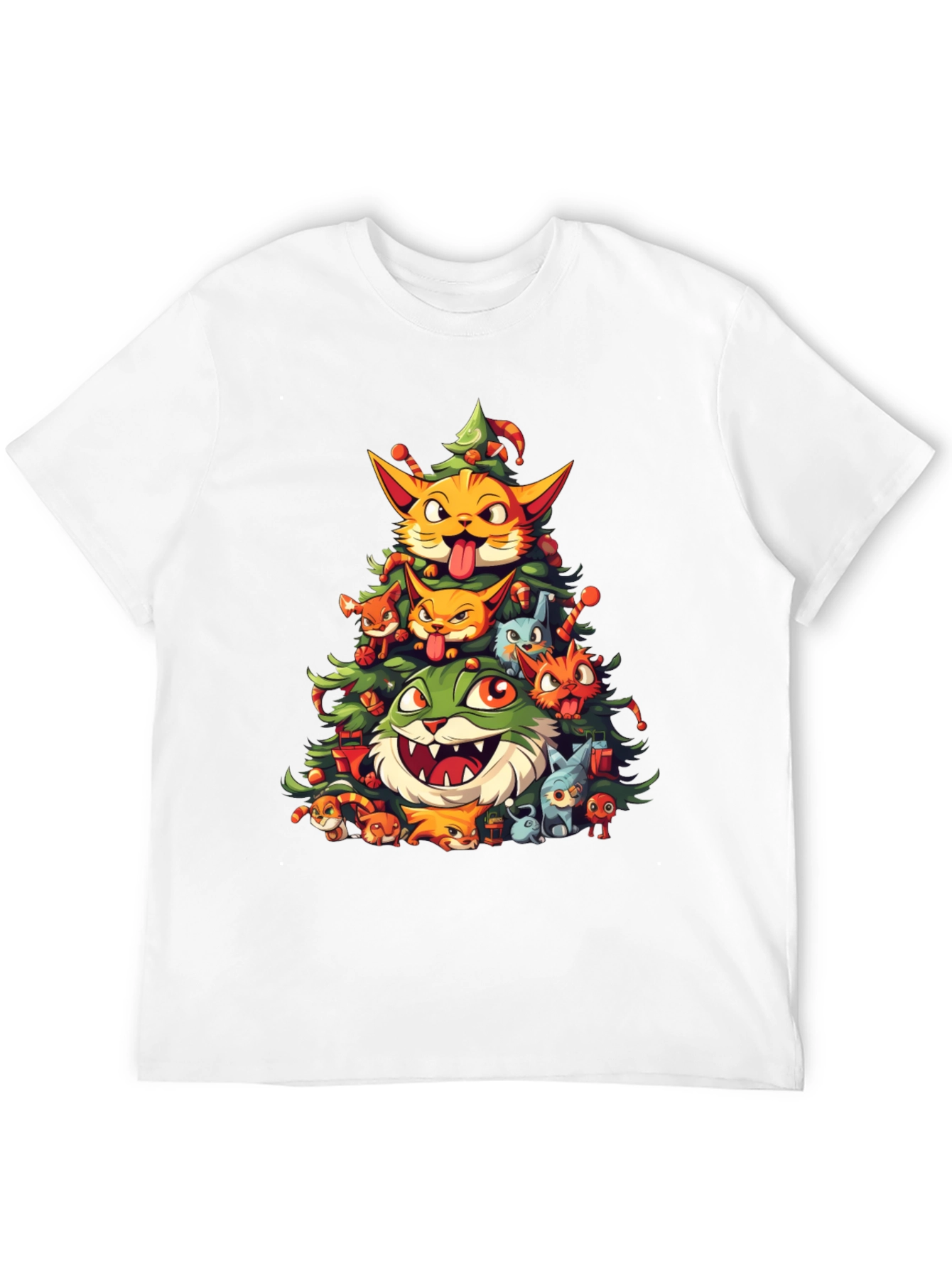 Festive Feline Christmas Tree T-Shirt