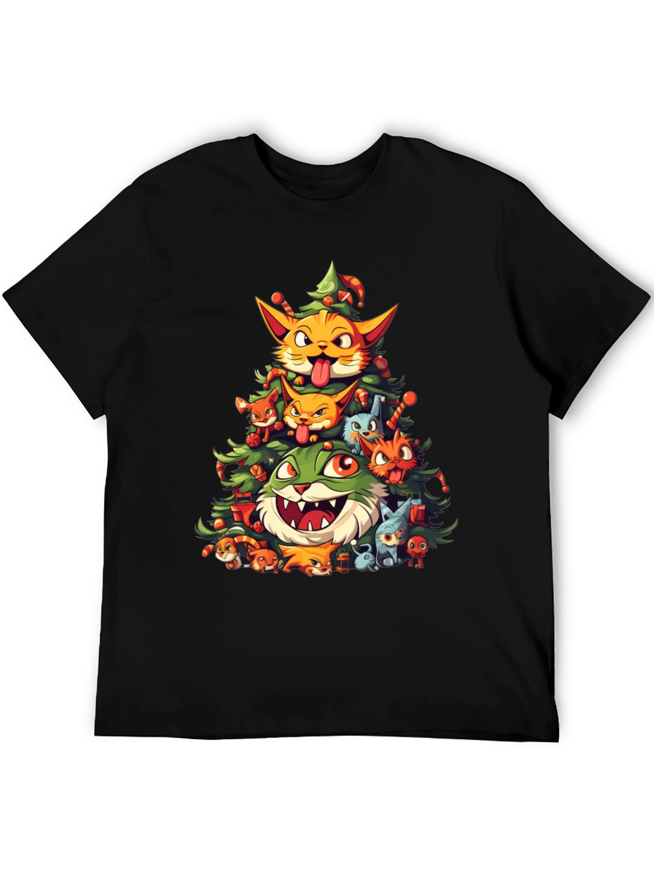 Festive Feline Christmas Tree T-Shirt
