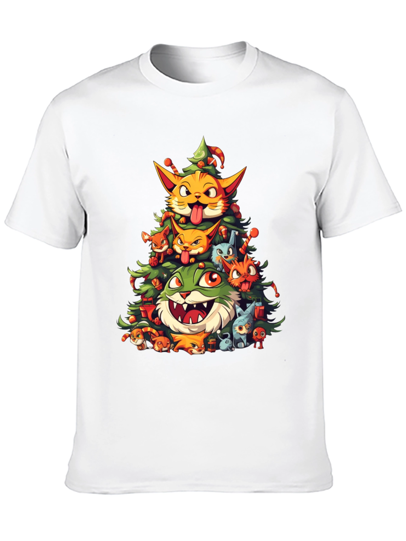 Festive Feline Christmas Tree T-Shirt