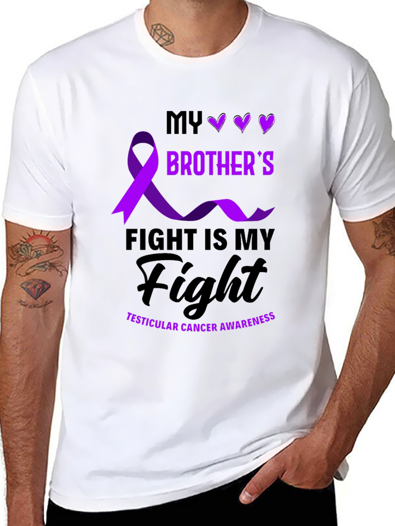 Brothers Fight: Testicular Cancer Awareness T-Shirt