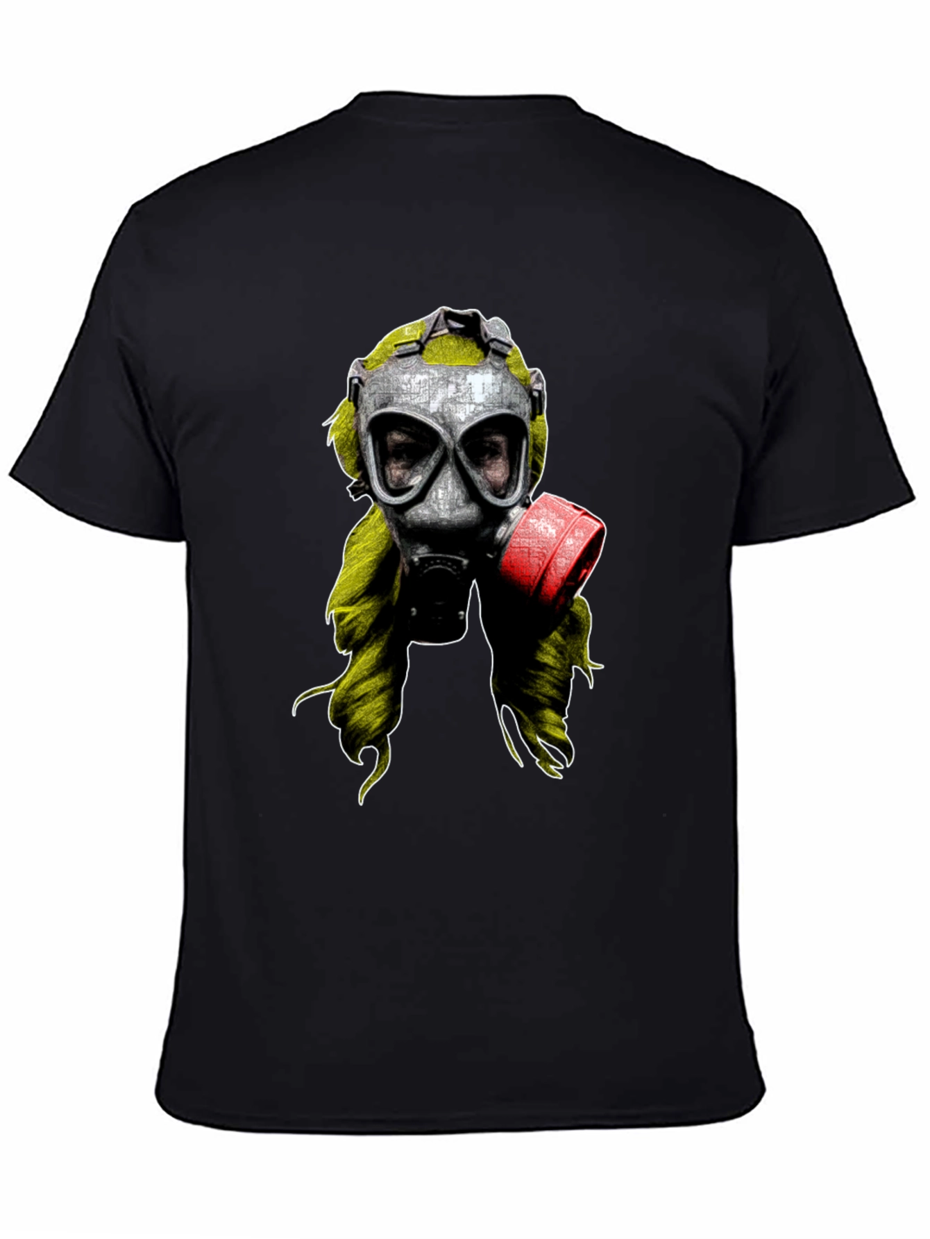 Gas Mask Graphic Print Black T-Shirt