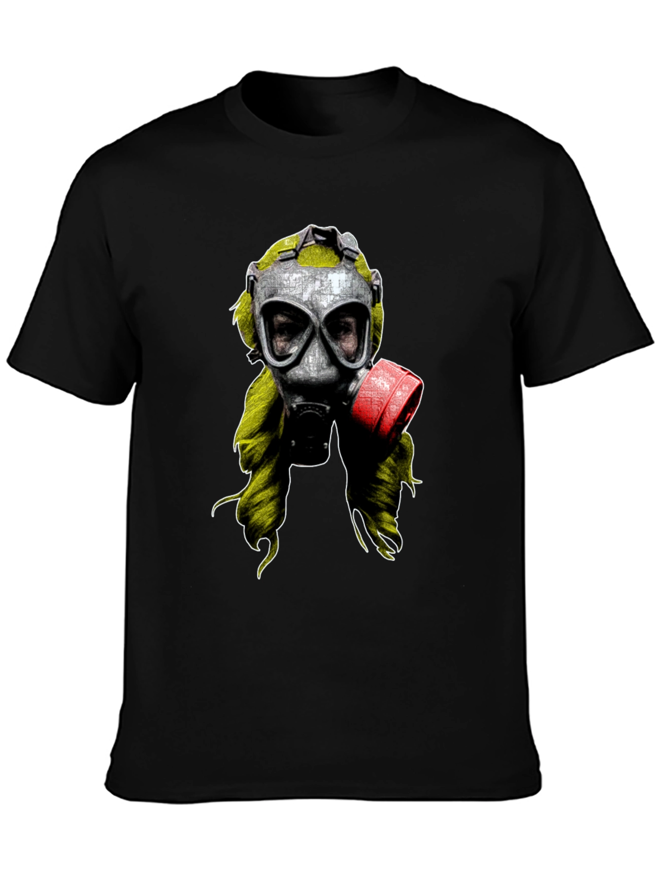 Gas Mask Graphic Print Black T-Shirt