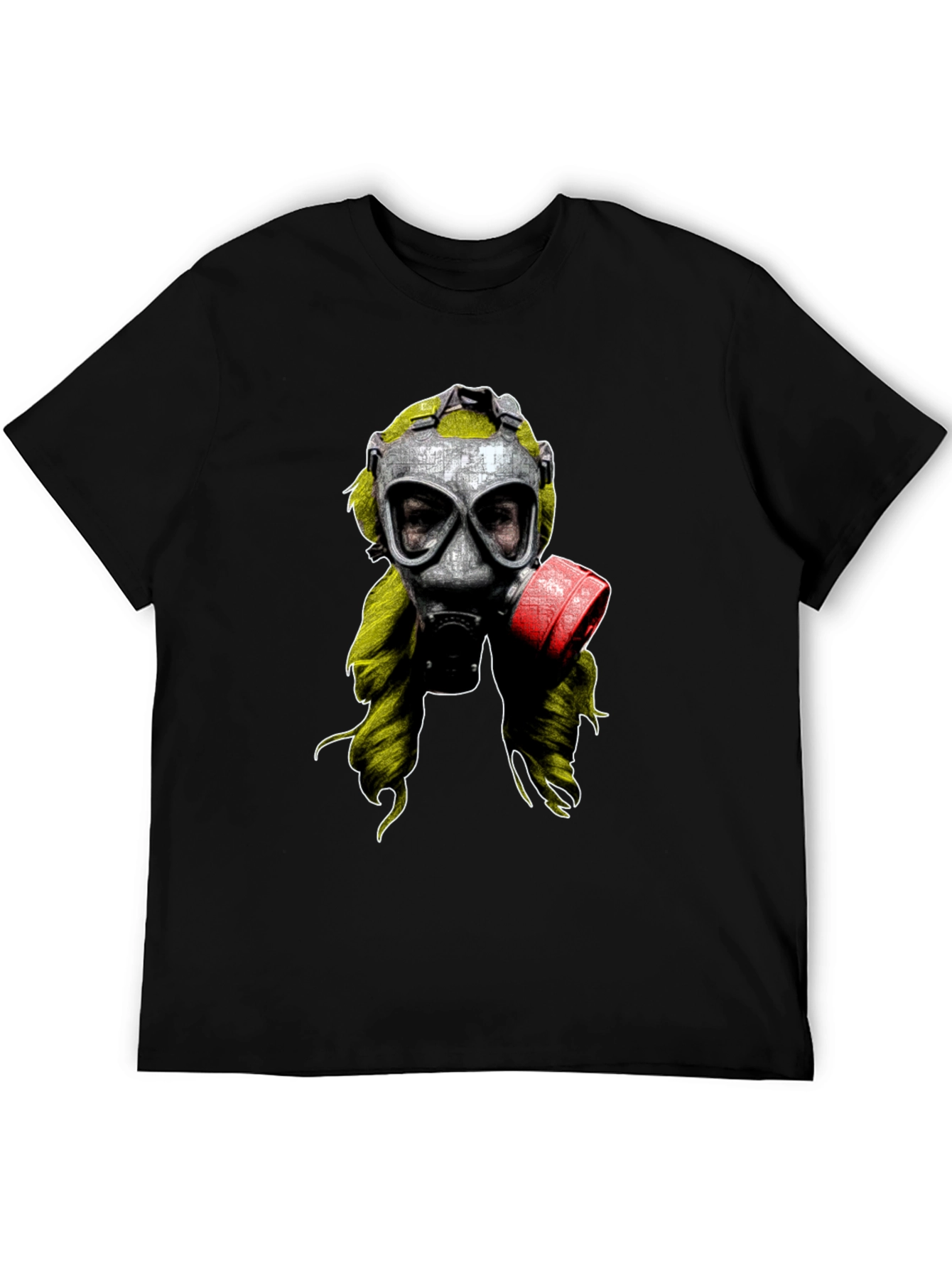 Gas Mask Graphic Print Black T-Shirt