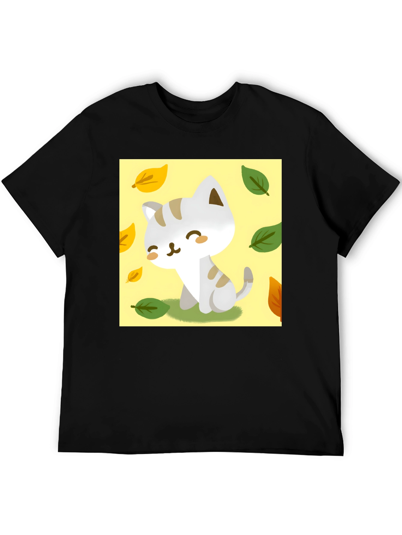 Cute Cartoon Cat T-Shirt - Unique Fall Design