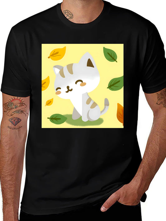 Cute Cartoon Cat T-Shirt - Unique Fall Design