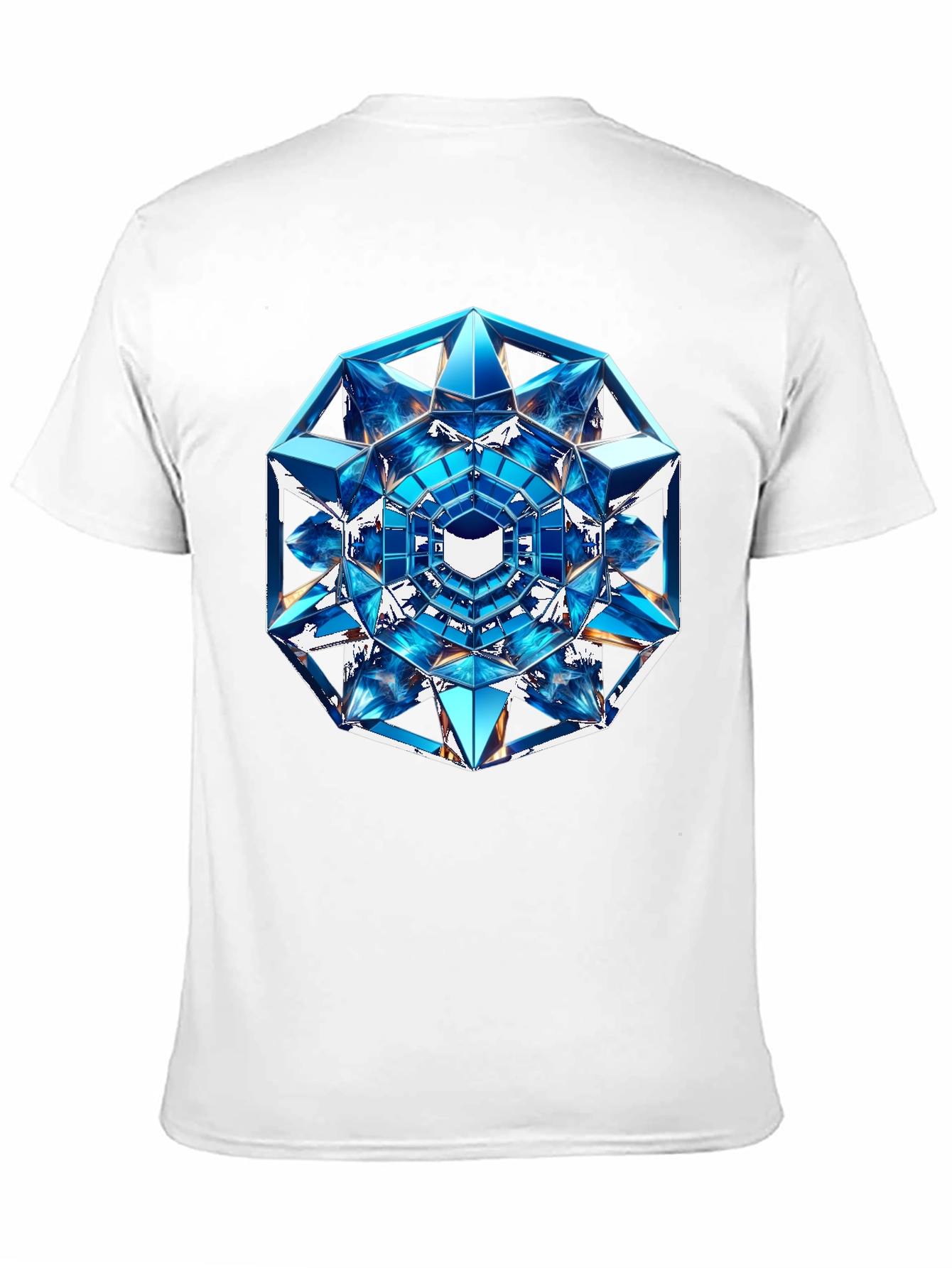 Geometric Crystal Design Black T-Shirt