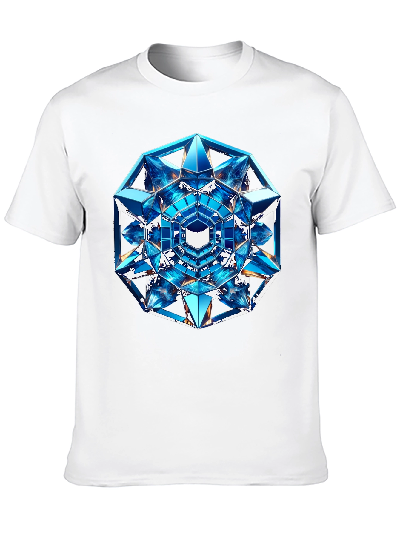 Geometric Crystal Design Black T-Shirt