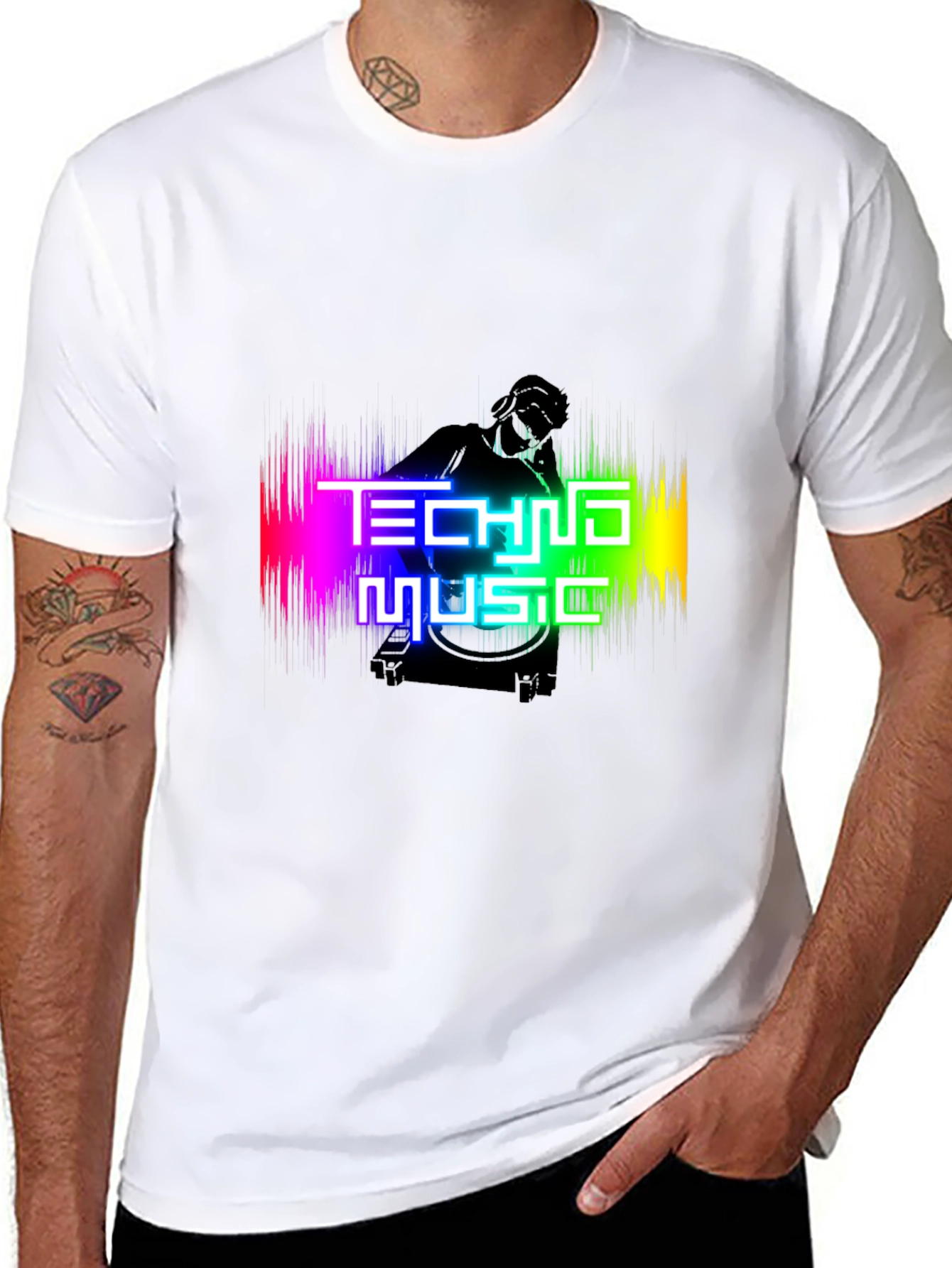 Techno Music Graphic T-Shirt - DJ Rave Party Tee