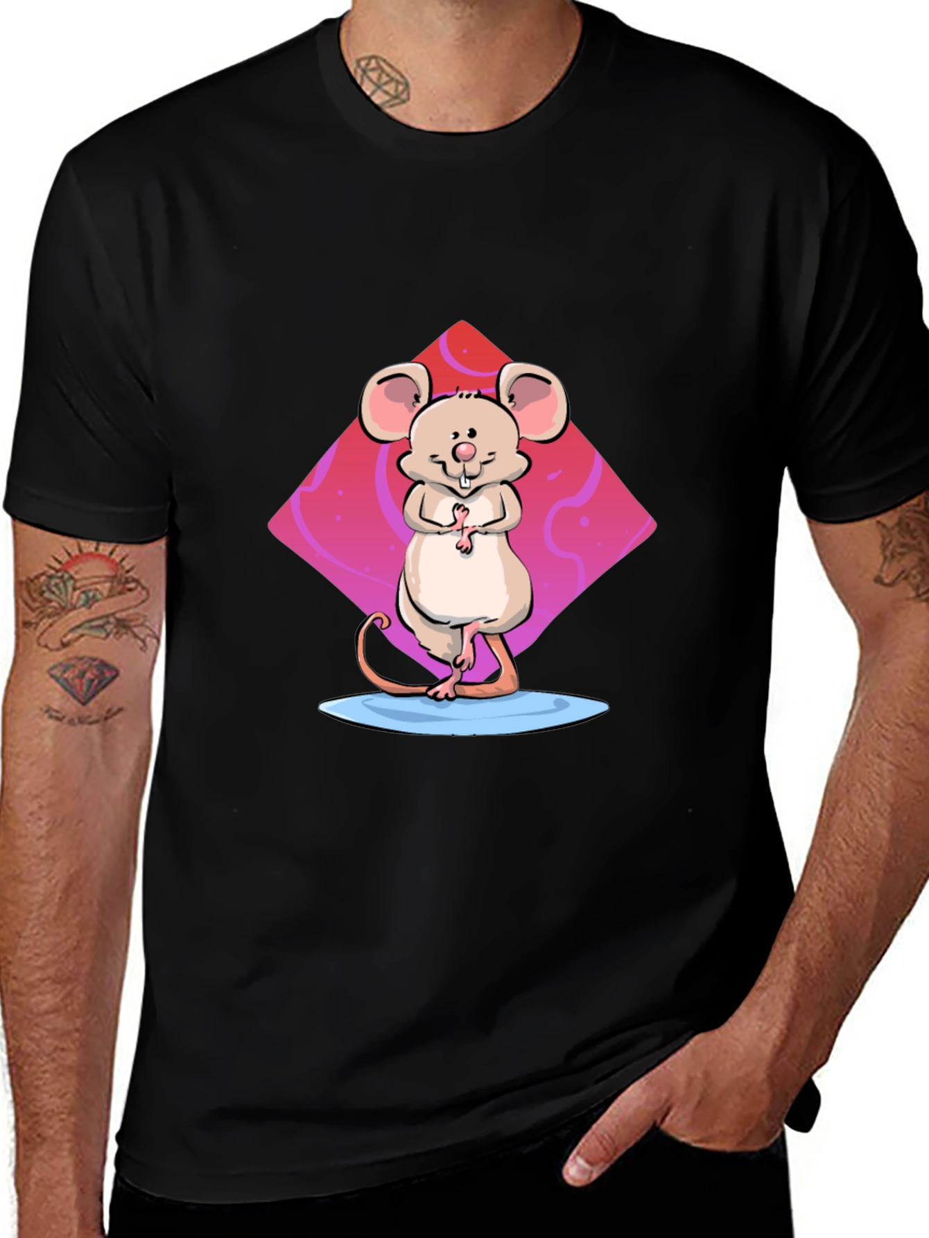 Cartoon Mouse Graphic Print T-Shirt