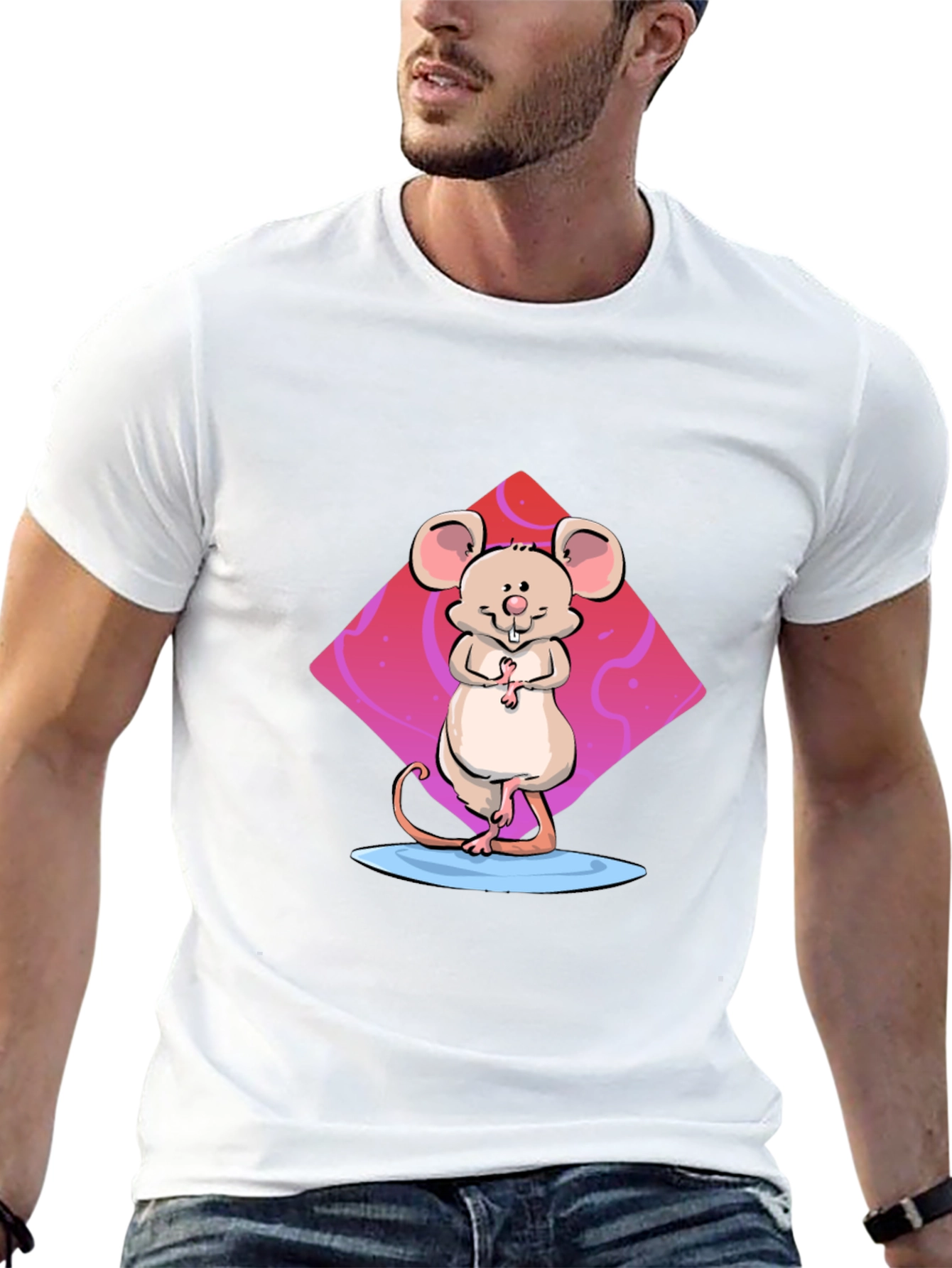 Cartoon Mouse Graphic Print T-Shirt