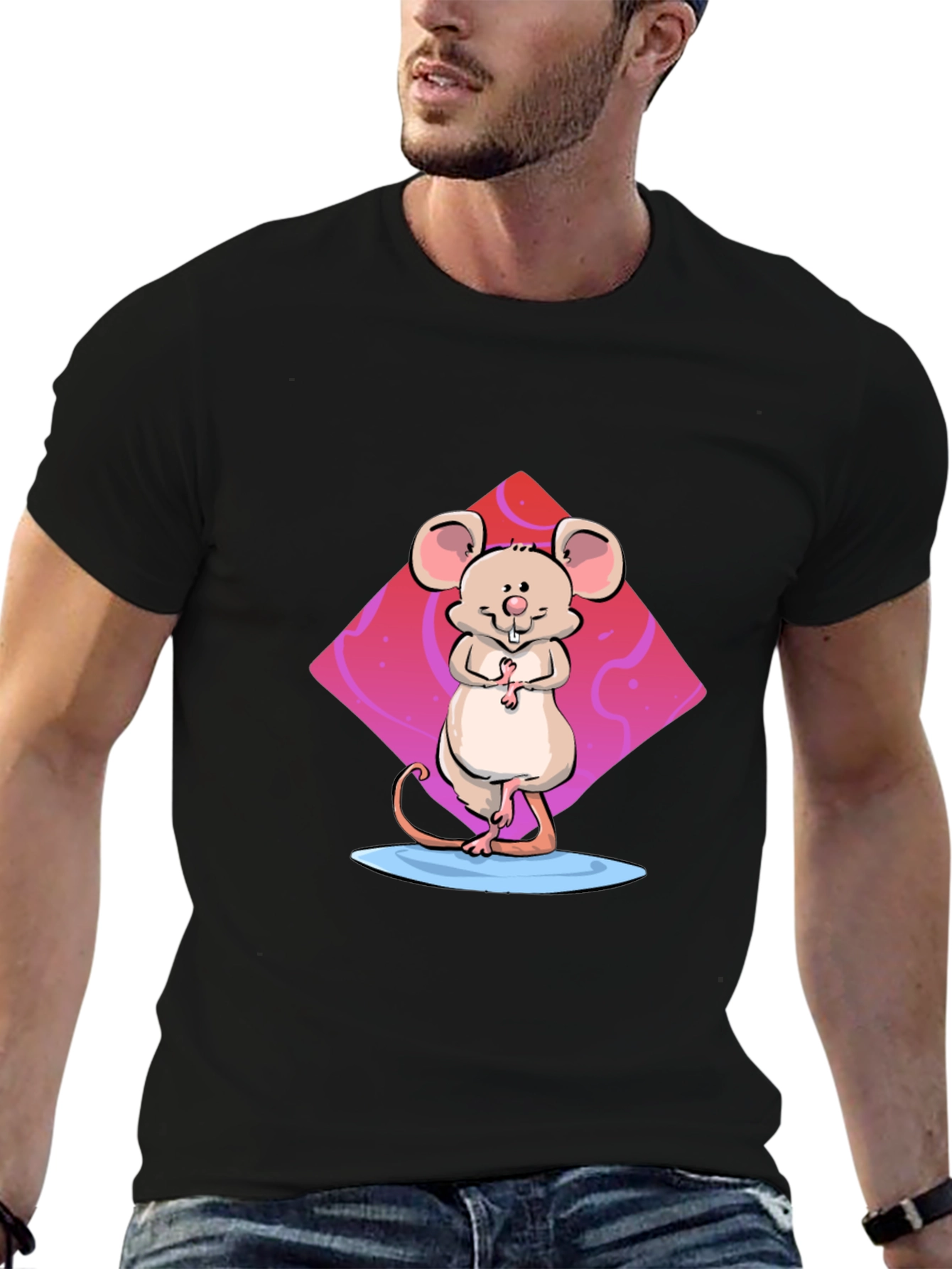 Cartoon Mouse Graphic Print T-Shirt