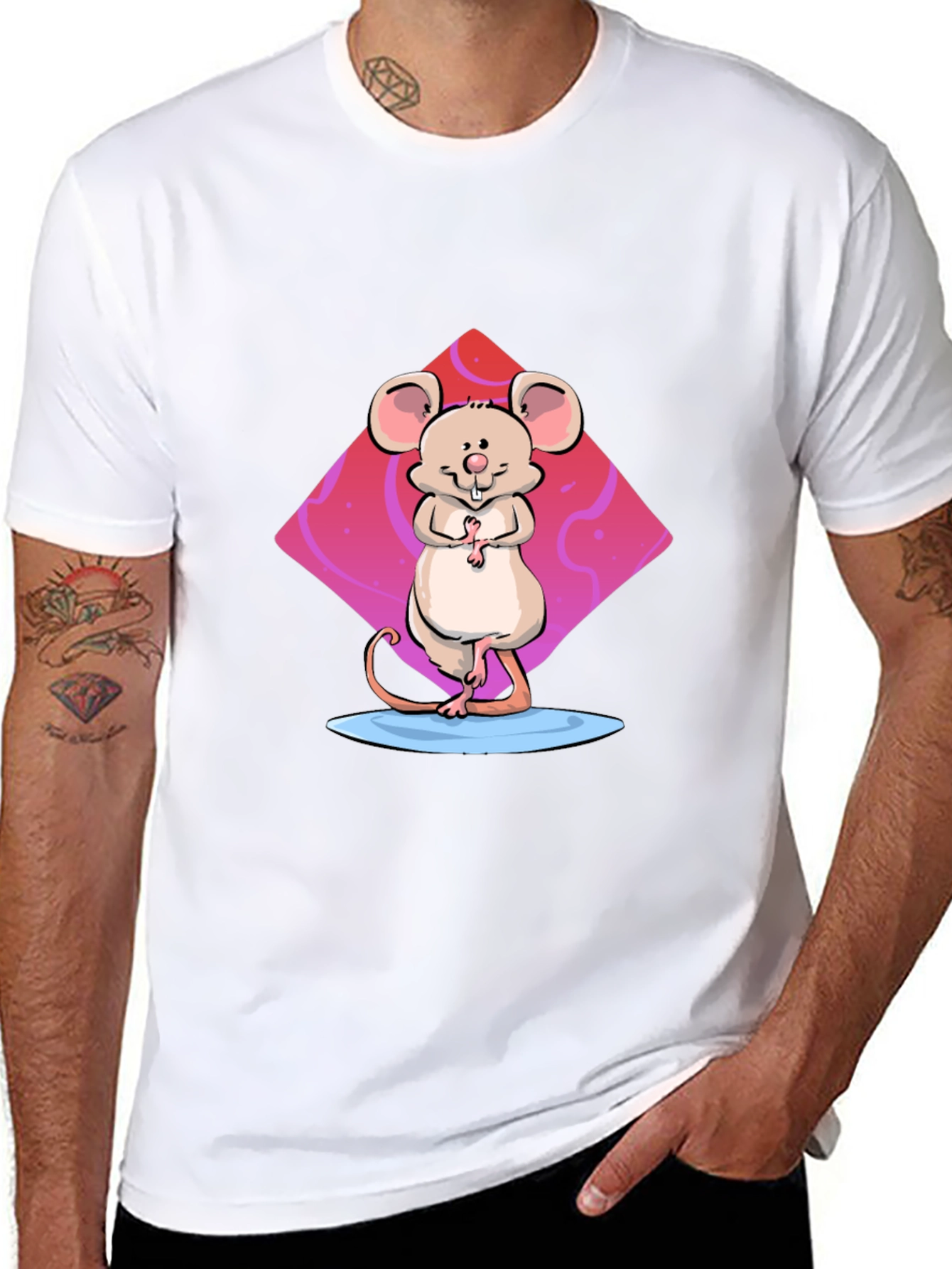 Cartoon Mouse Graphic Print T-Shirt