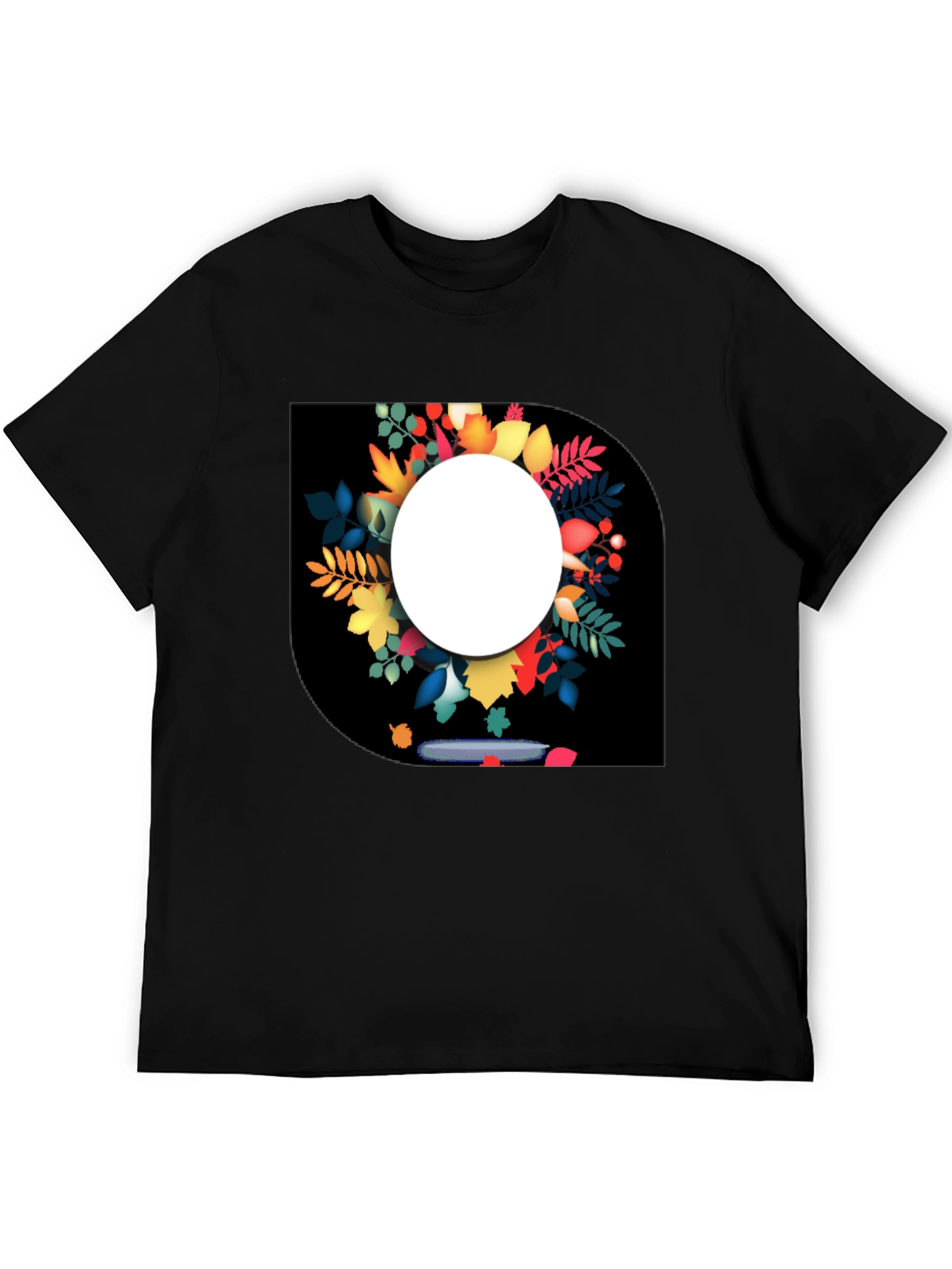 Autumn Leaves Graphic Black T-Shirt for Men