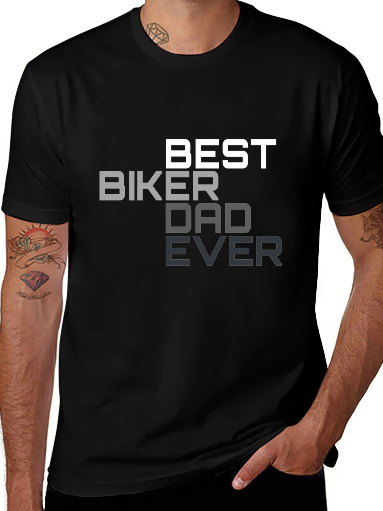 Best Biker Dad Ever Black T-Shirt