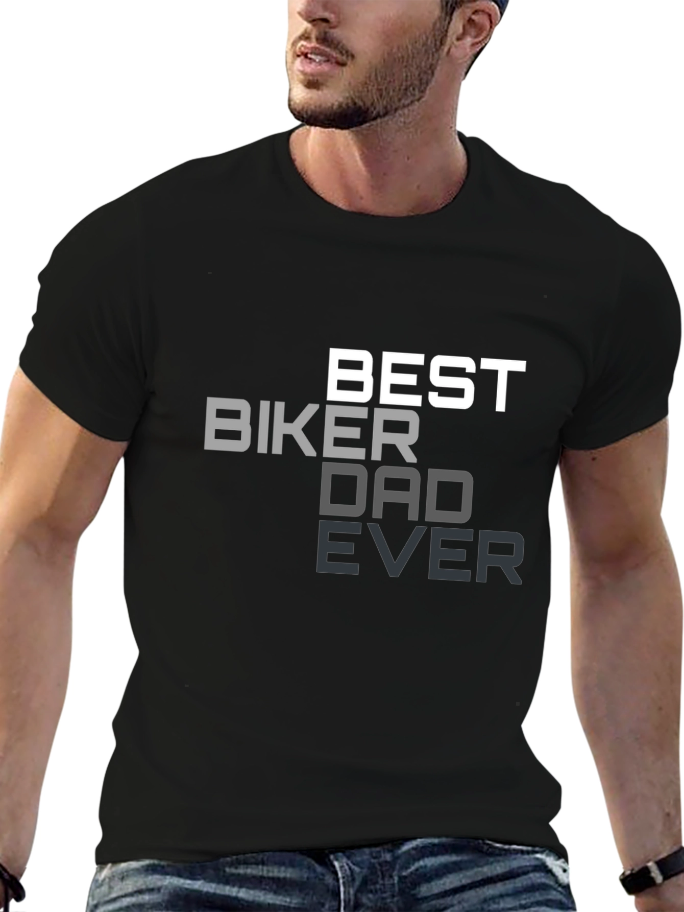 Best Biker Dad Ever Black T-Shirt