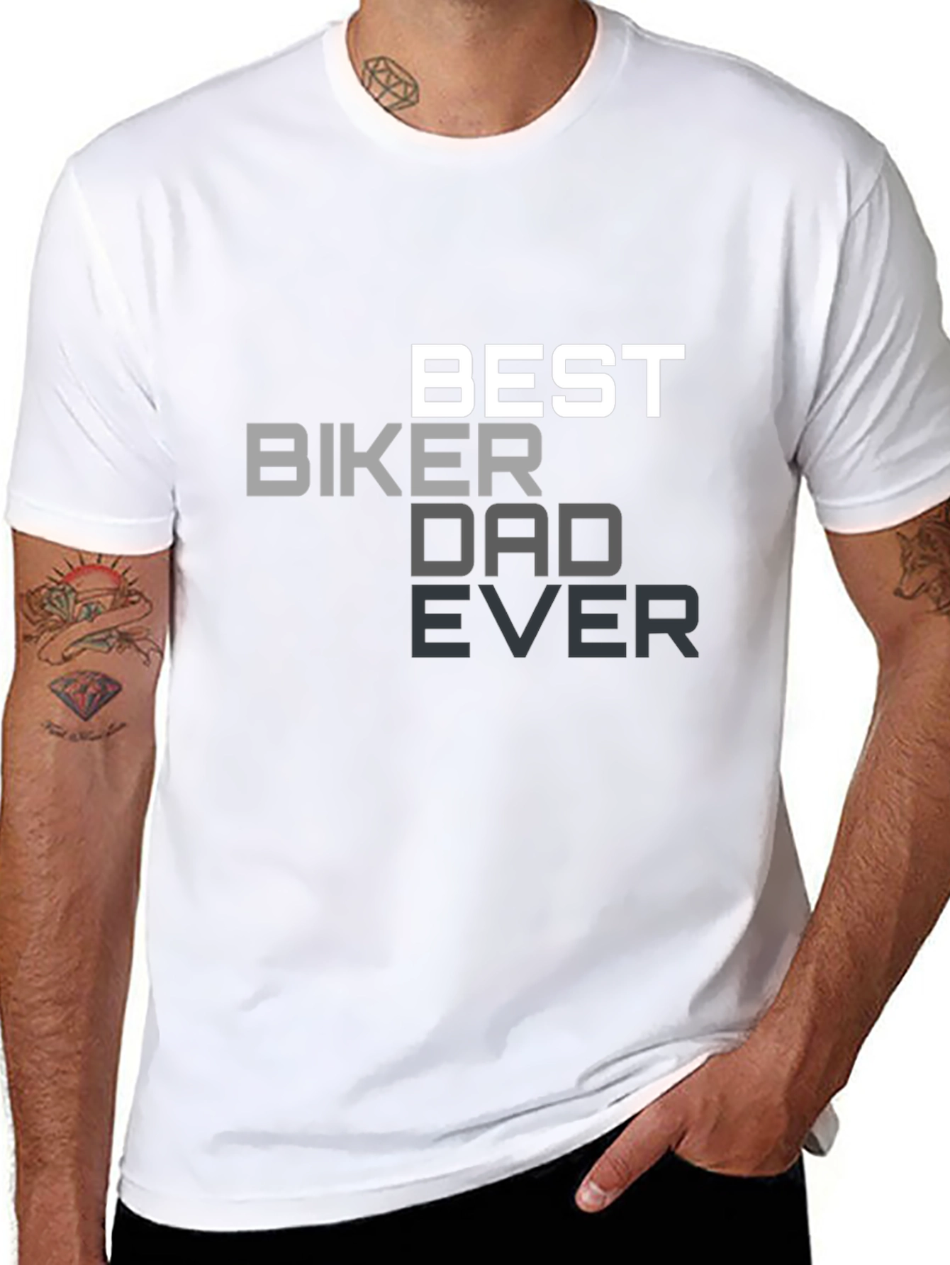 Best Biker Dad Ever Black T-Shirt
