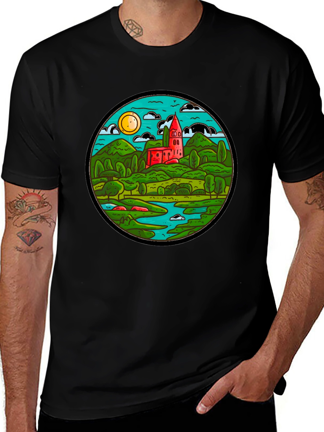 Nature Scene Graphic T-Shirt