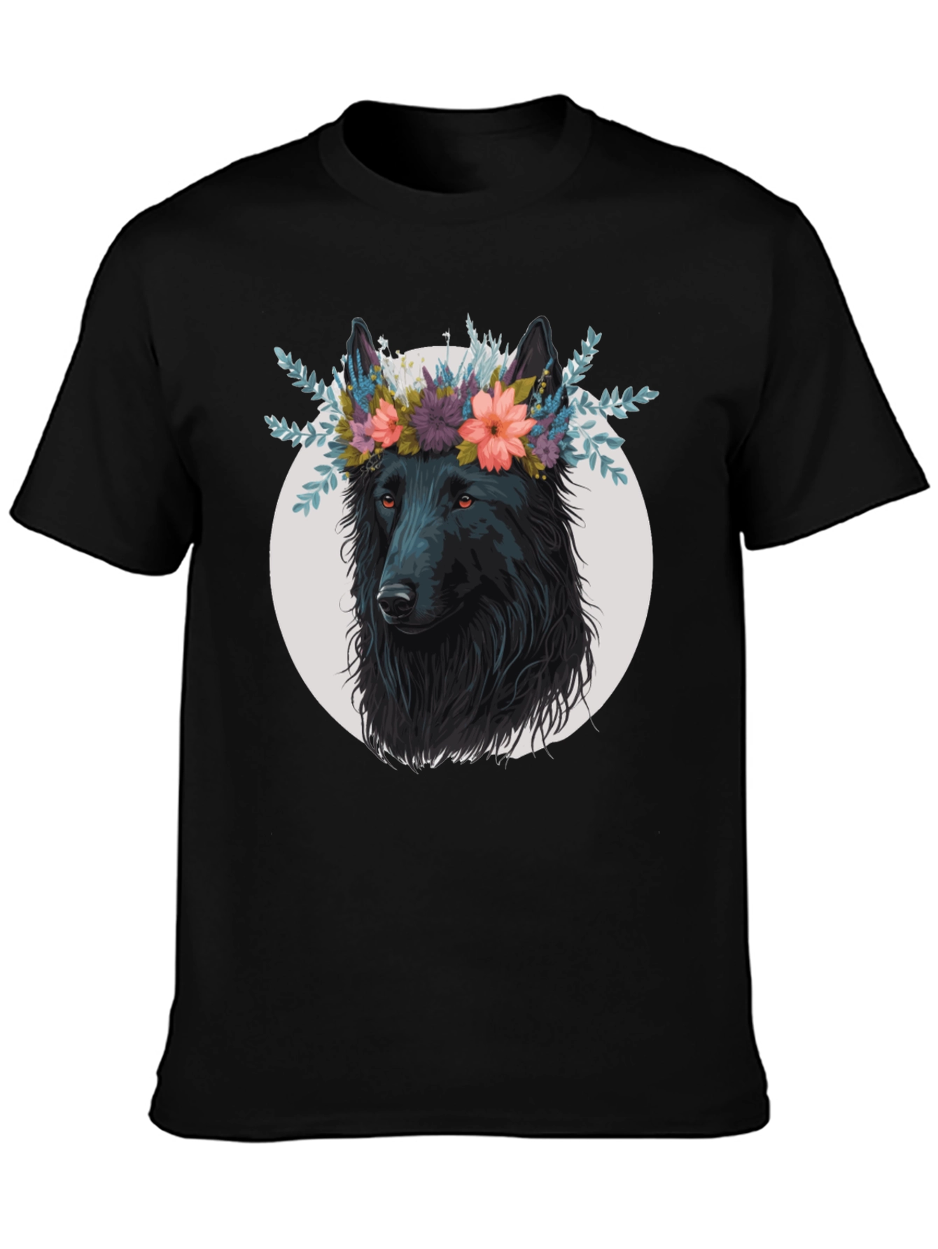 Wolf in Flowers Graphic T-Shirt