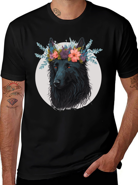 Wolf in Flowers Graphic T-Shirt