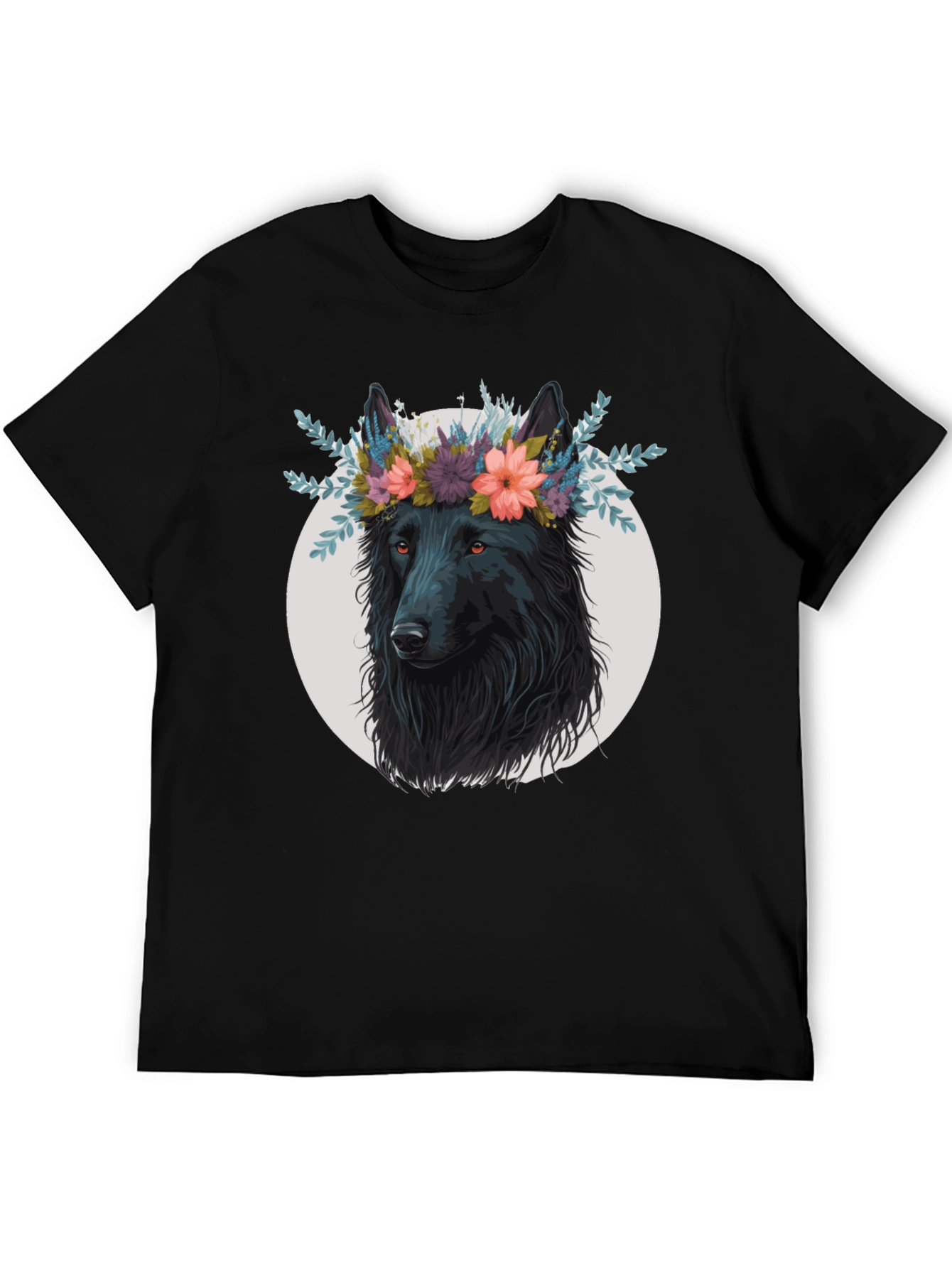 Wolf in Flowers Graphic T-Shirt