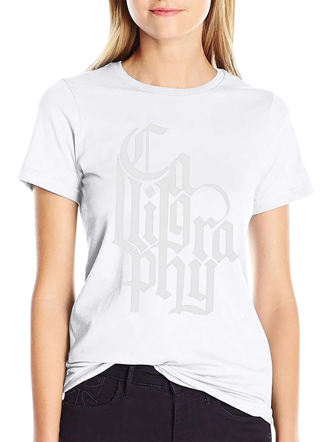 Typography Graphic Print Black T-Shirt