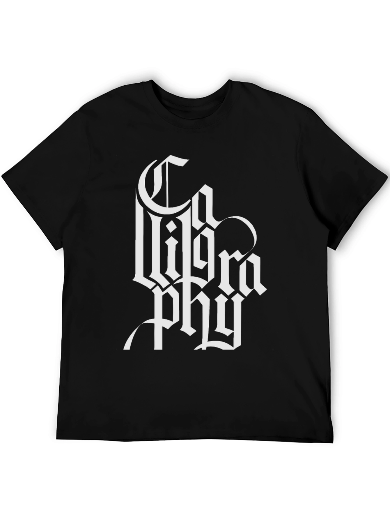 Typography Graphic Print Black T-Shirt