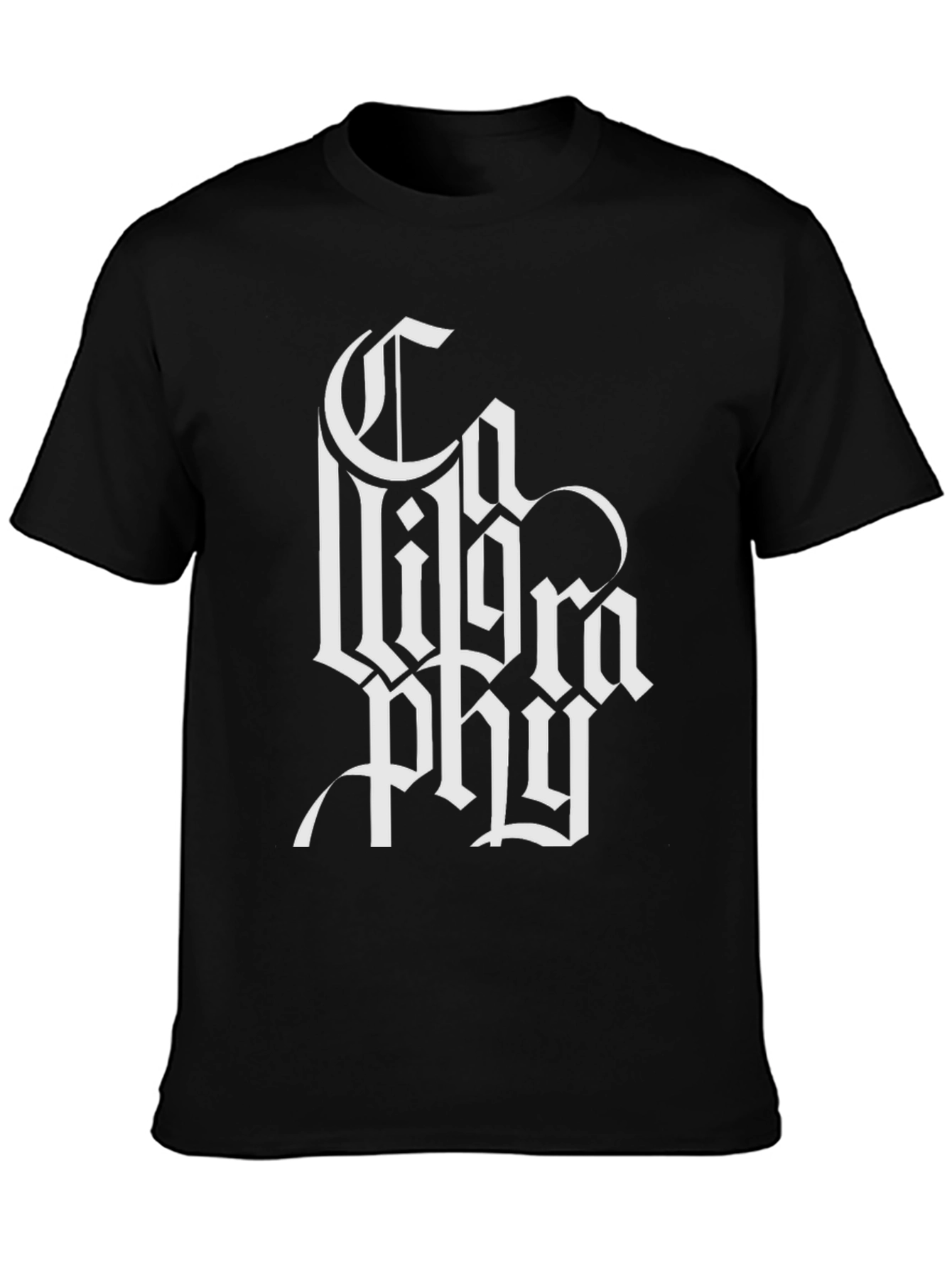 Typography Graphic Print Black T-Shirt