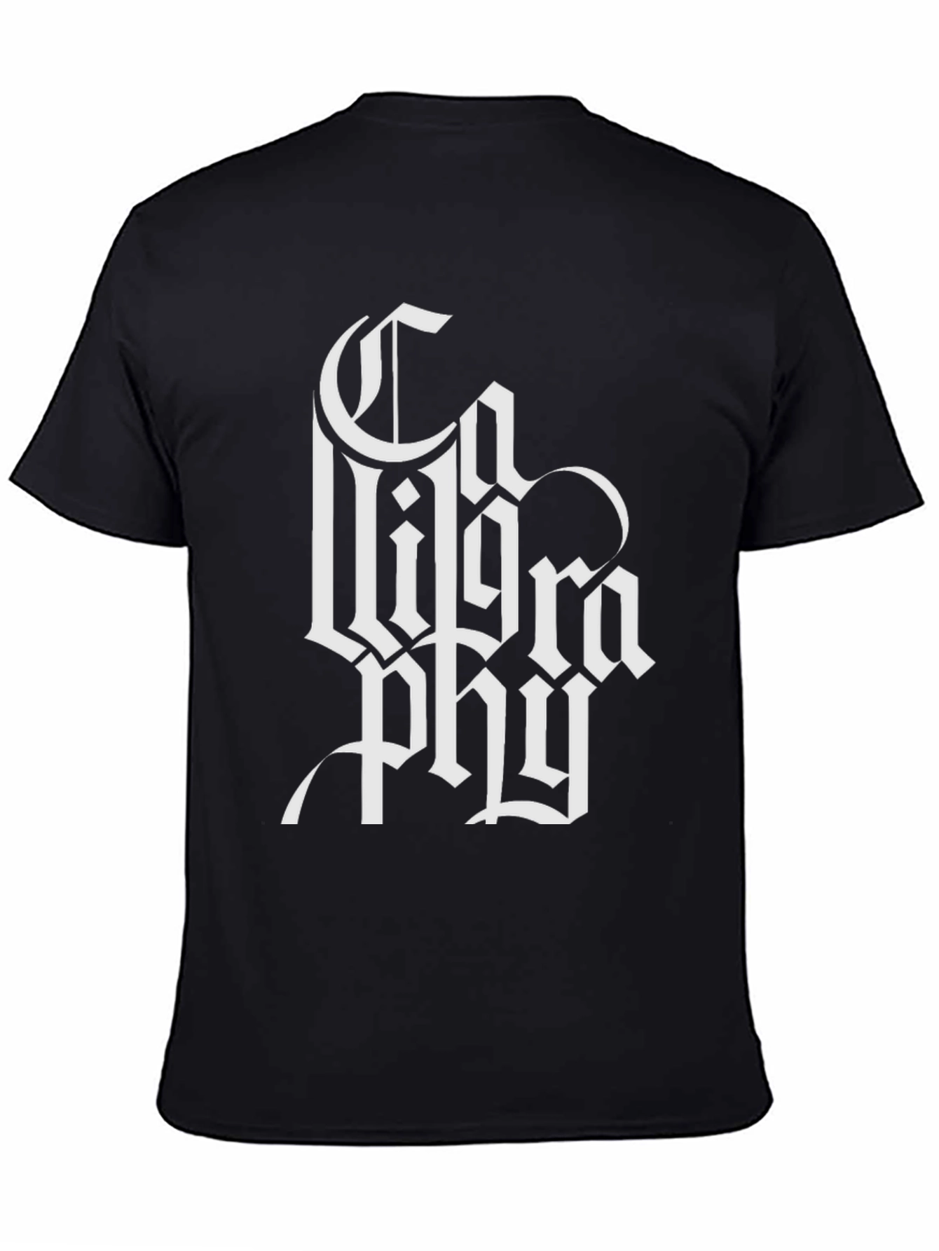 Typography Graphic Print Black T-Shirt