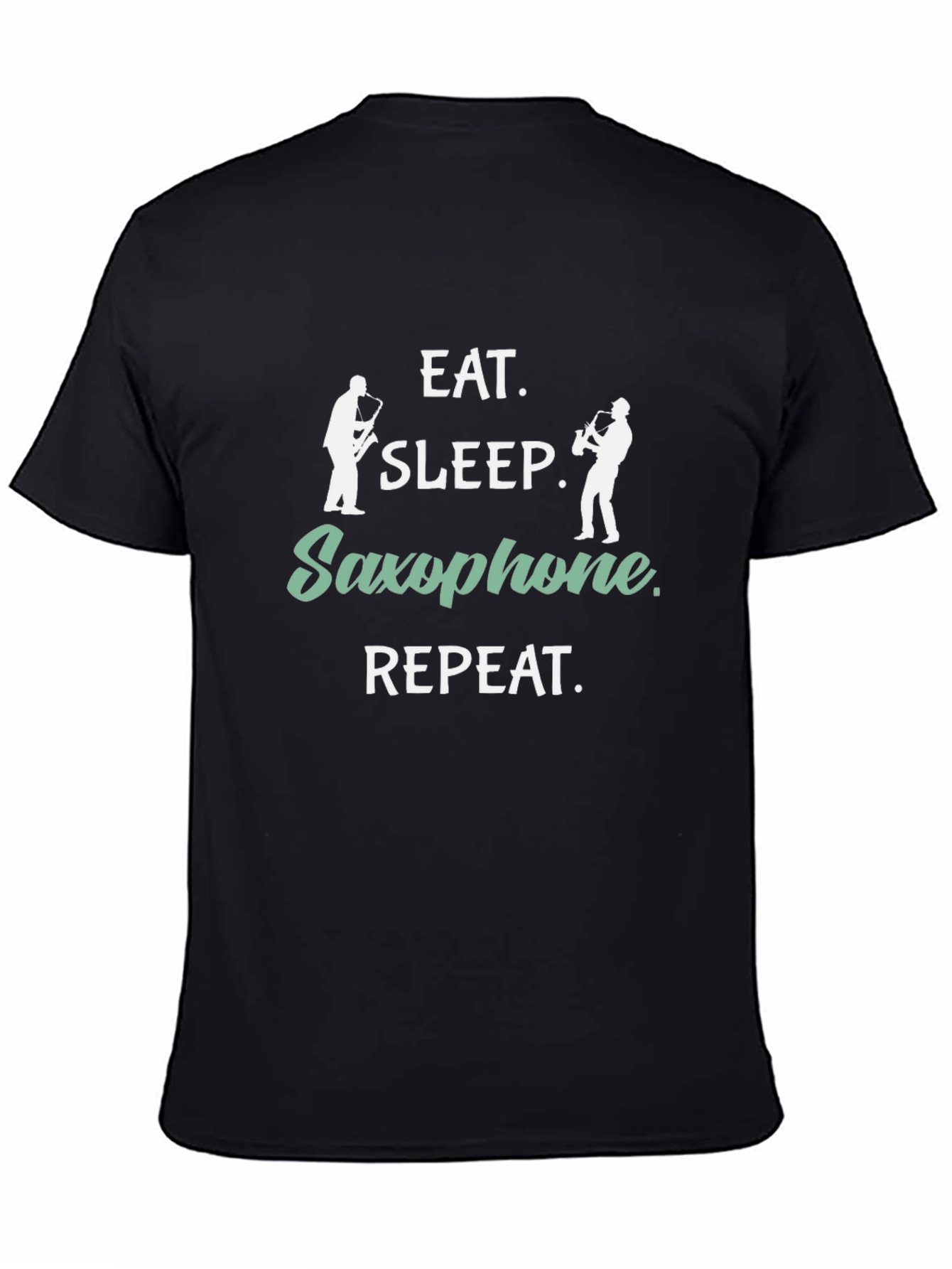 Eat Sleep Saxophone Repeat Black T-Shirt