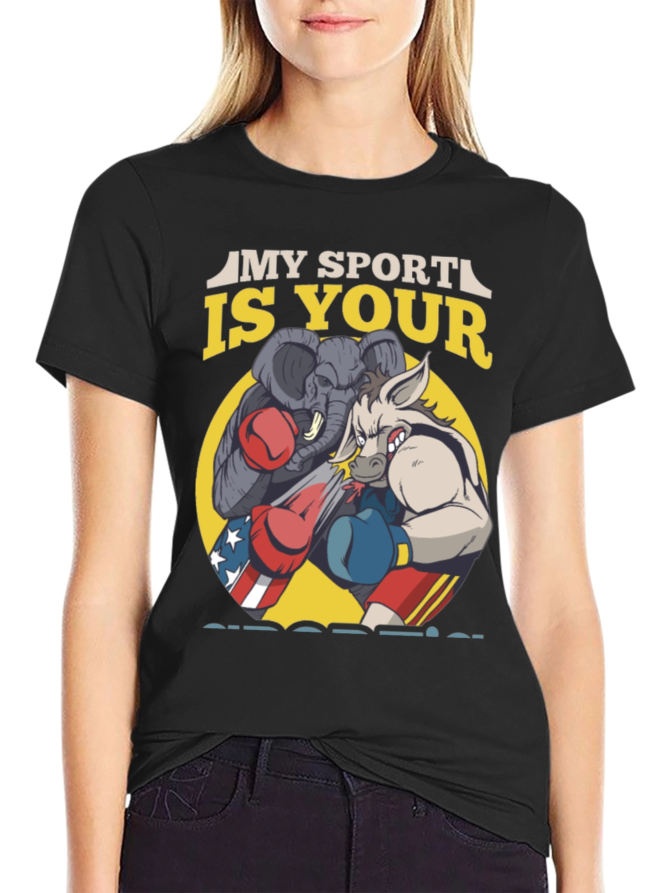 Political Boxing Graphic T-Shirt