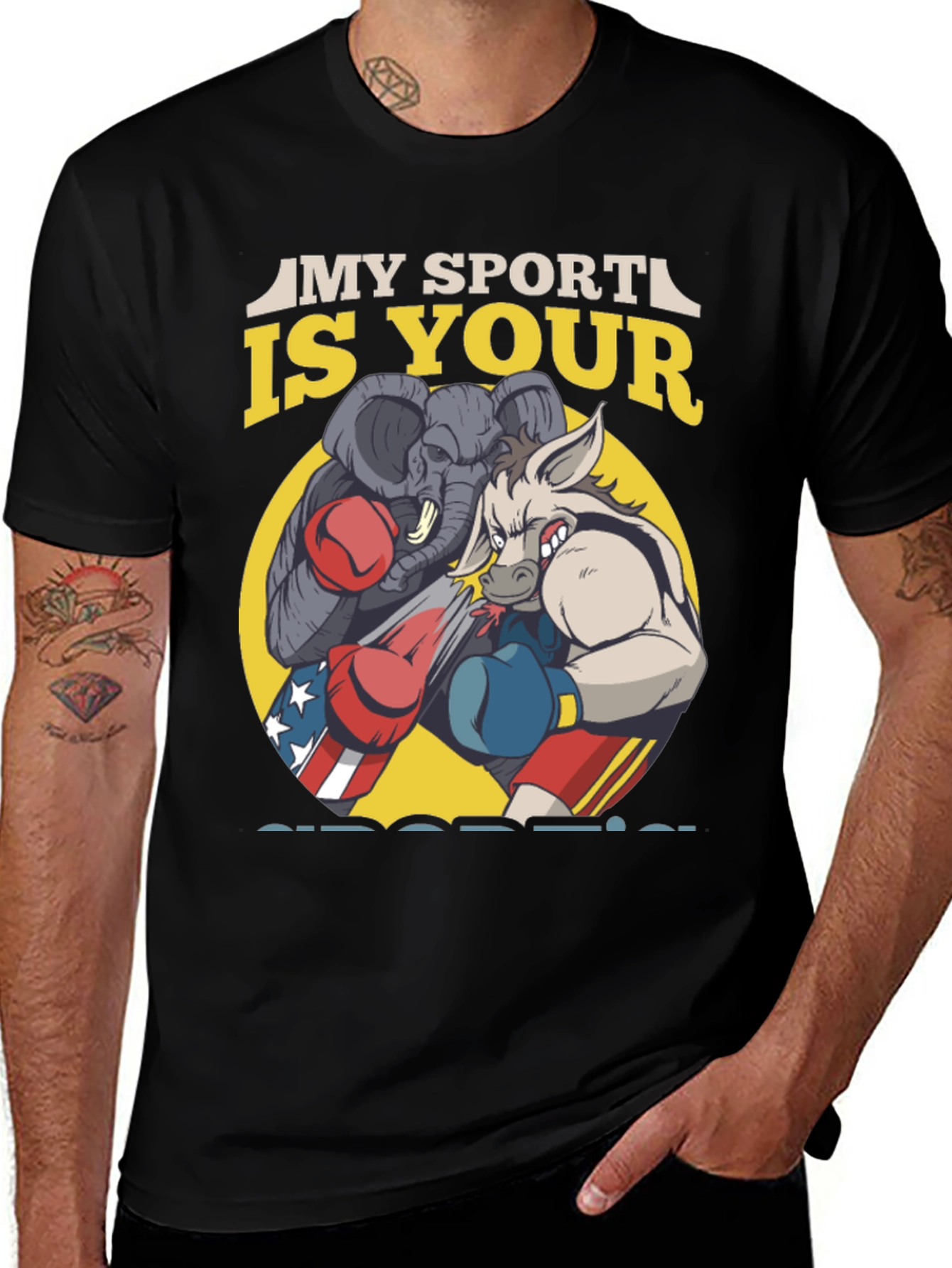 Political Boxing Graphic T-Shirt