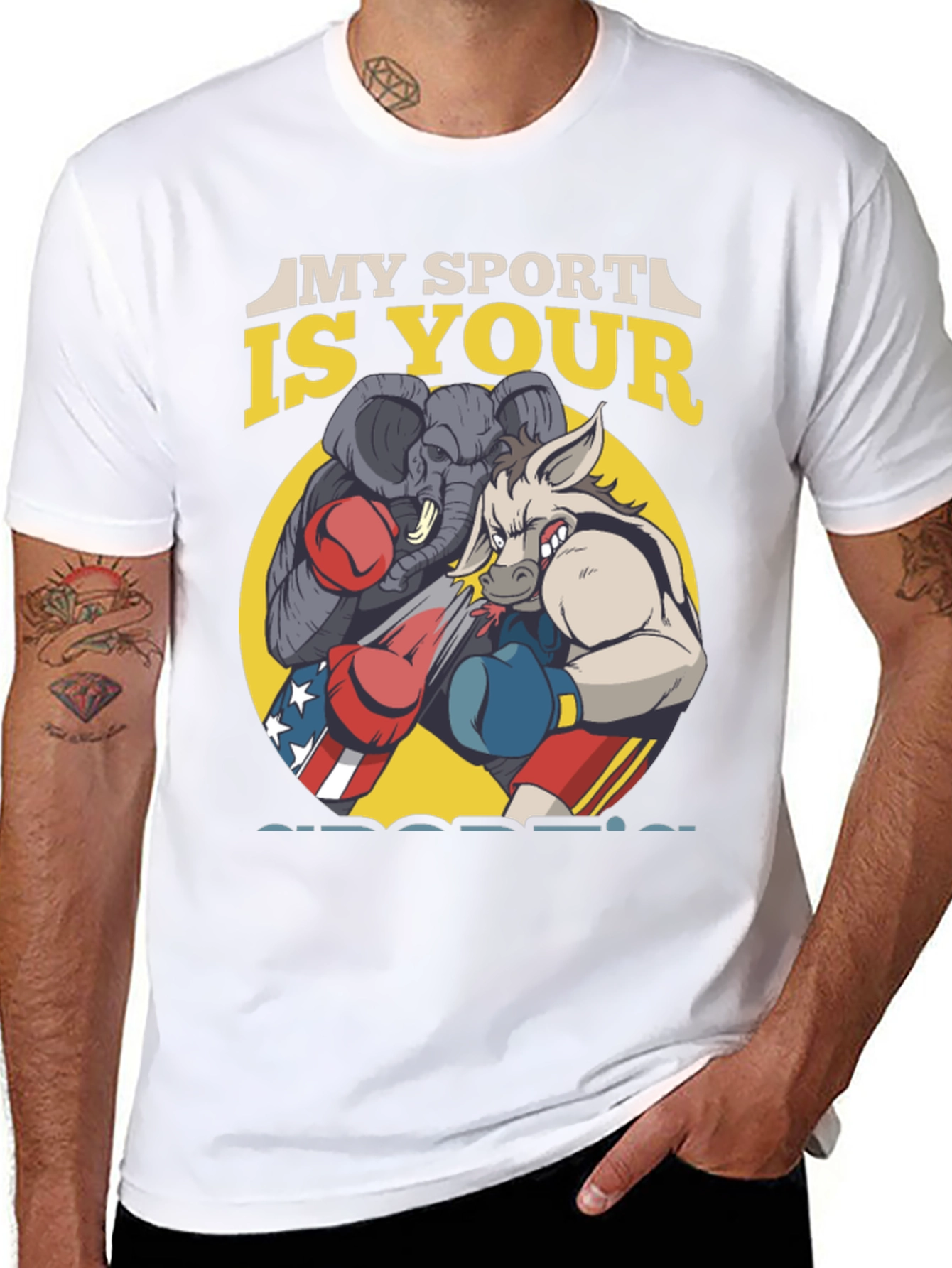 Political Boxing Graphic T-Shirt