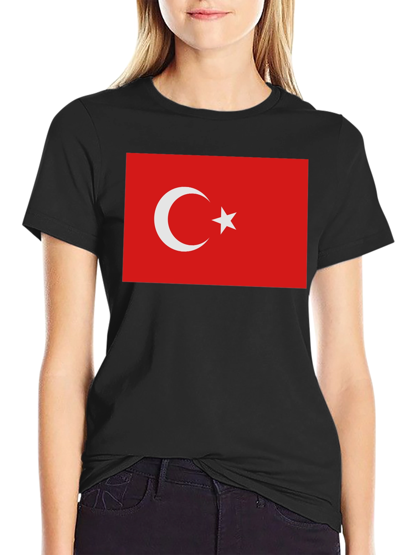 Turkey Flag Graphic Tee - Black Cotton T-Shirt