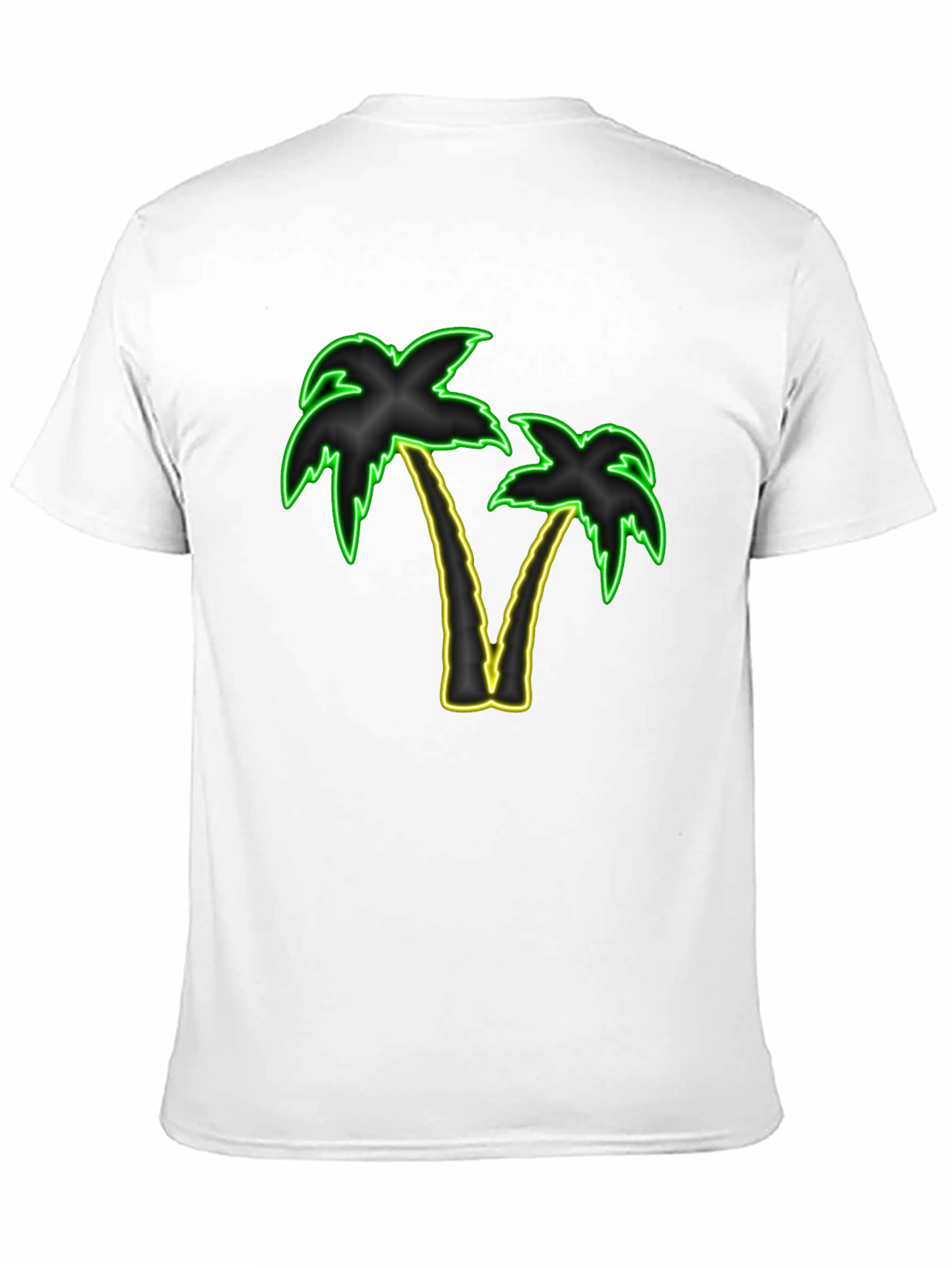Neon Palm Trees Graphic Tee - Black T-Shirt