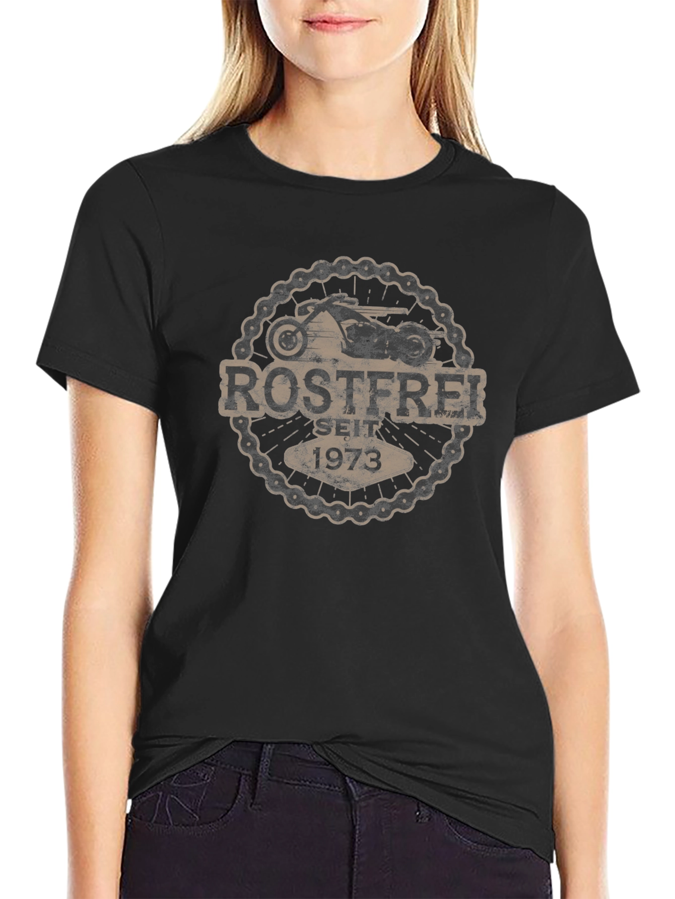 Rostfrei Seit 1973 Motorcycle T-Shirt - Black